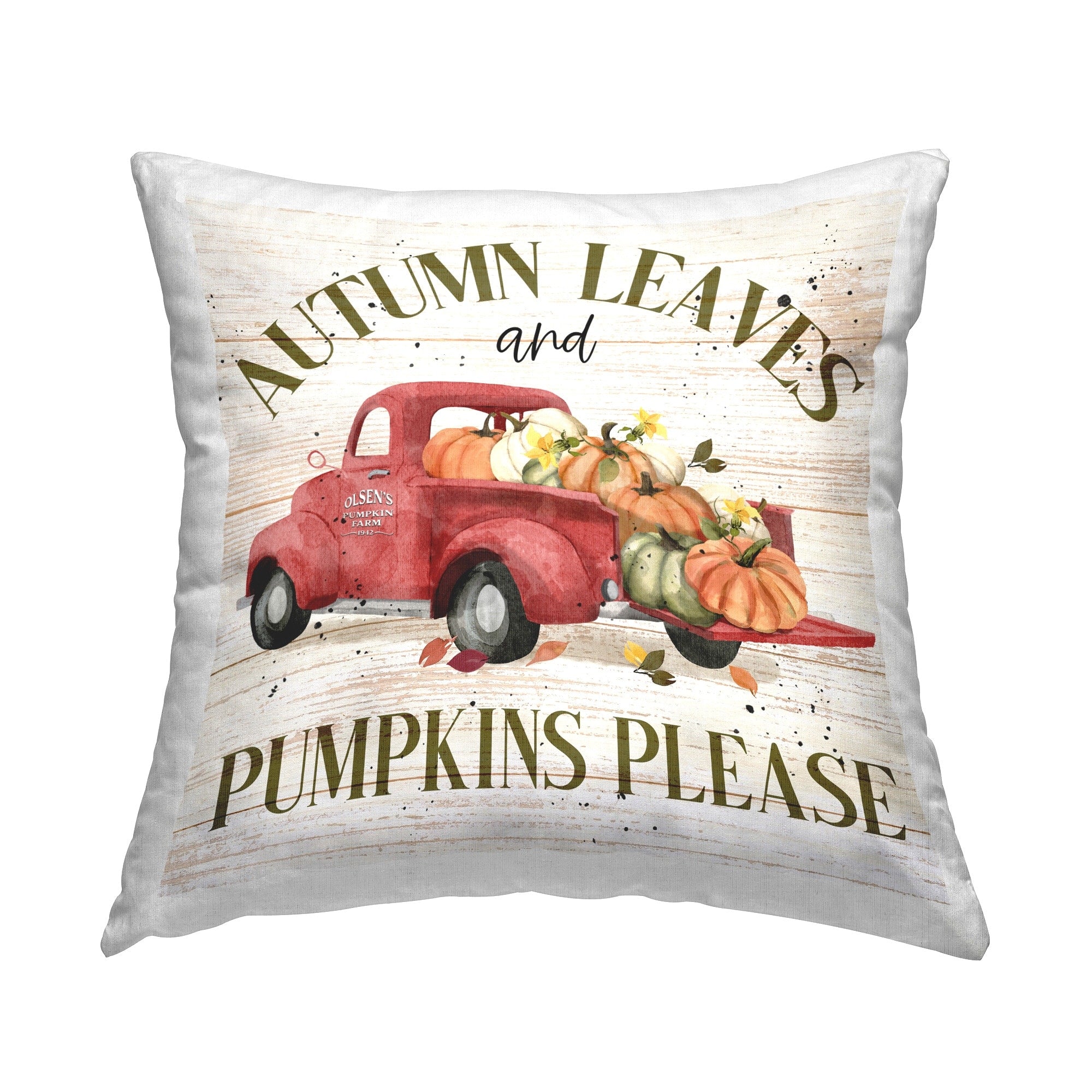 Stupell Autumn Leaves Phrase Decorative Printed Throw Pillow Design by Deane Beesley