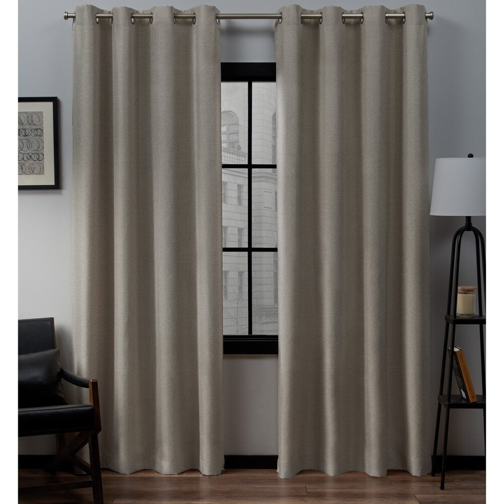 Porch & Den Sugar Creek Loha Grommet Top Linen Curtain Panel Pair