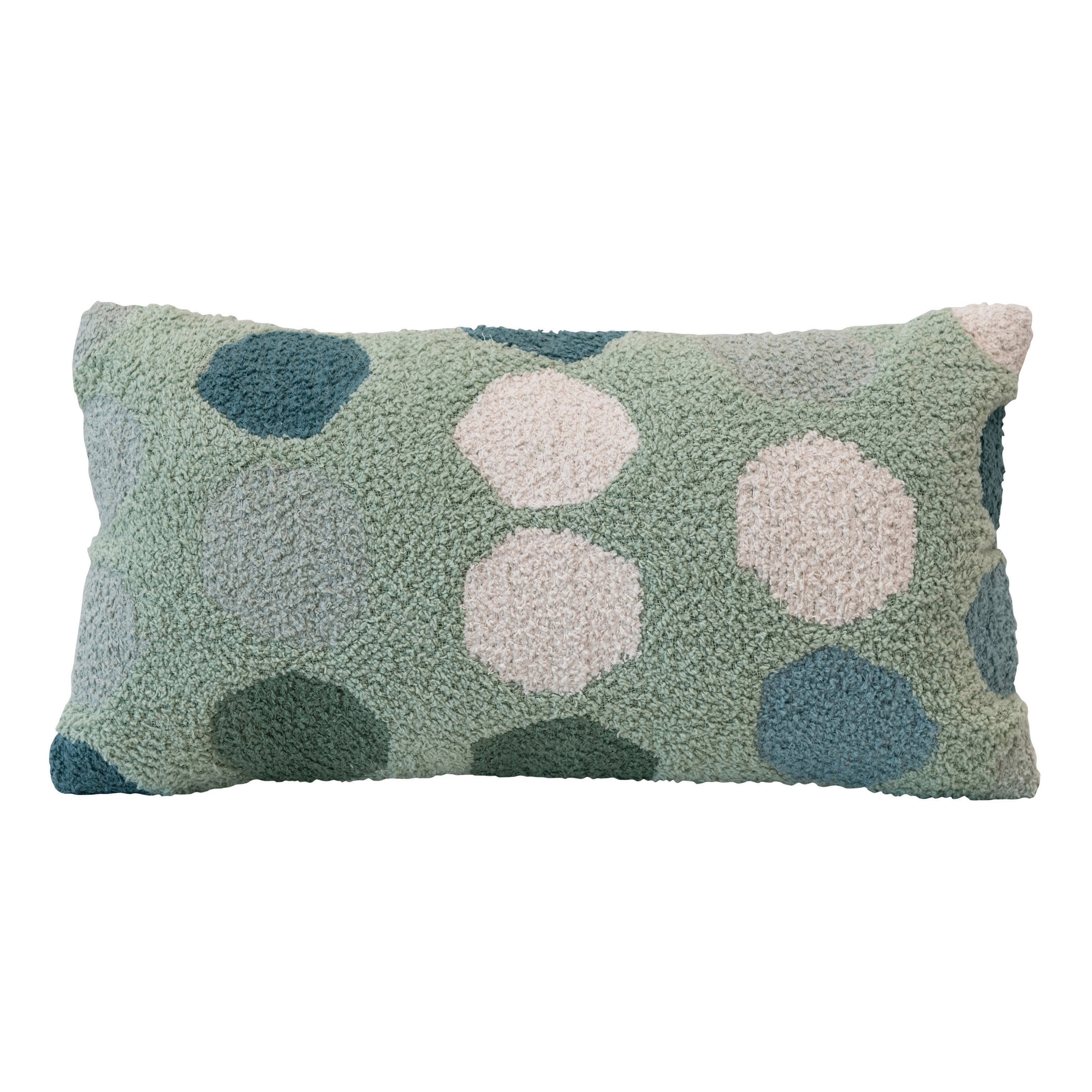 Woven Cotton Lumbar Pillow with Dots, Multi Color