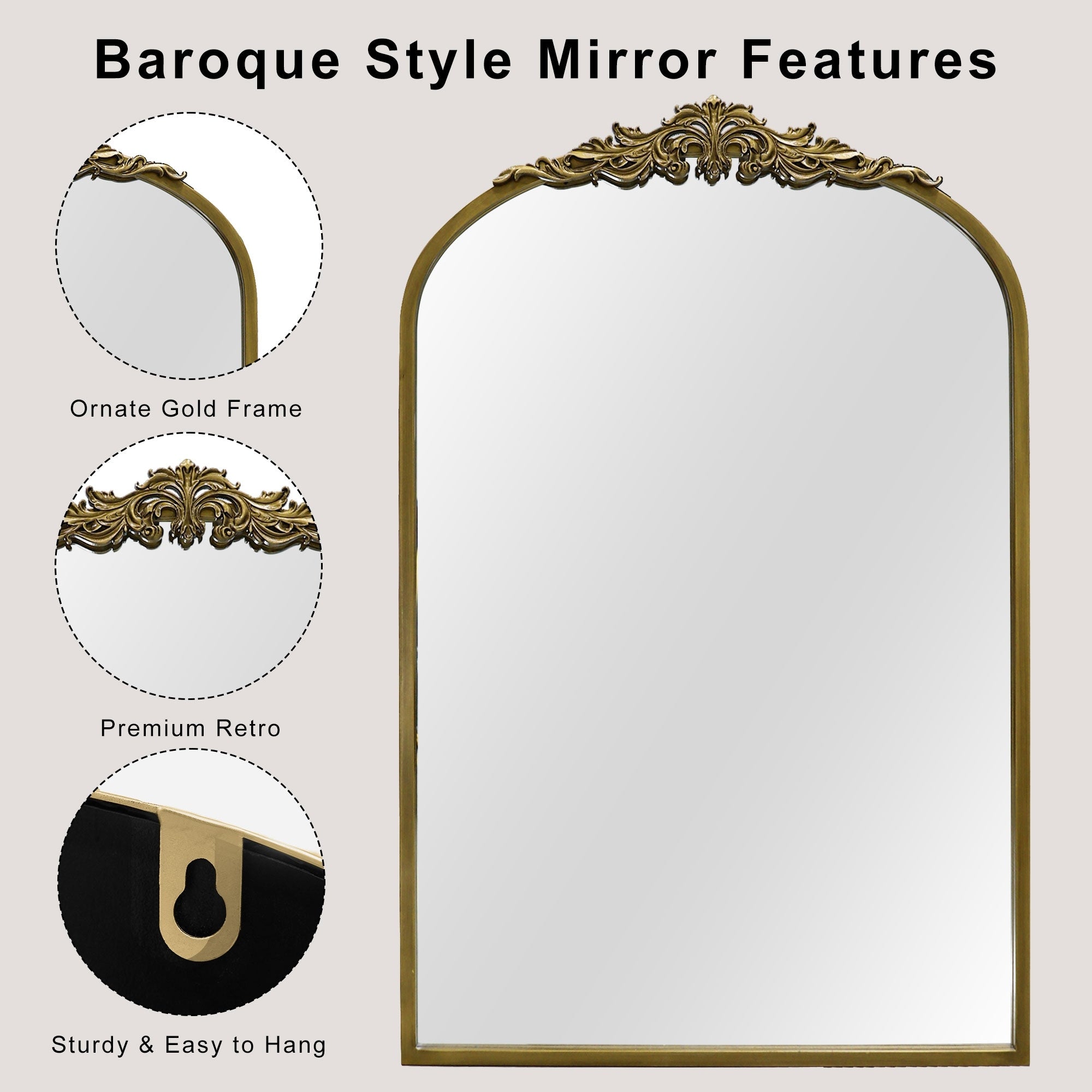 Ornate Vintage Mirror Baroque Gold Mirror