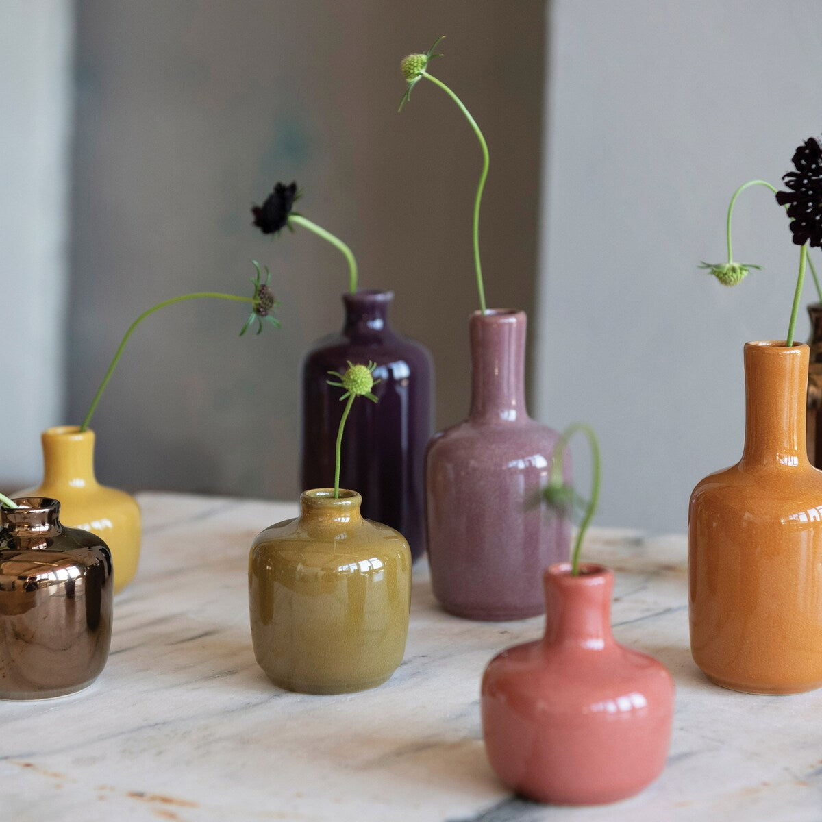 Decorative Stoneware Vases with Reactive Glaze