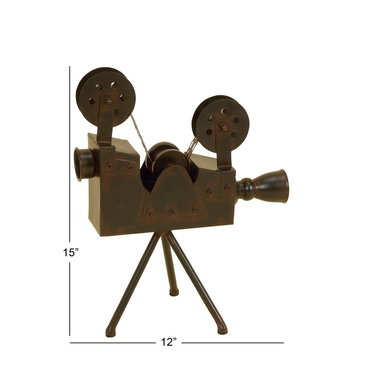 Metal Film Camera Decorative Sculpture - Brown - Roche River Decor