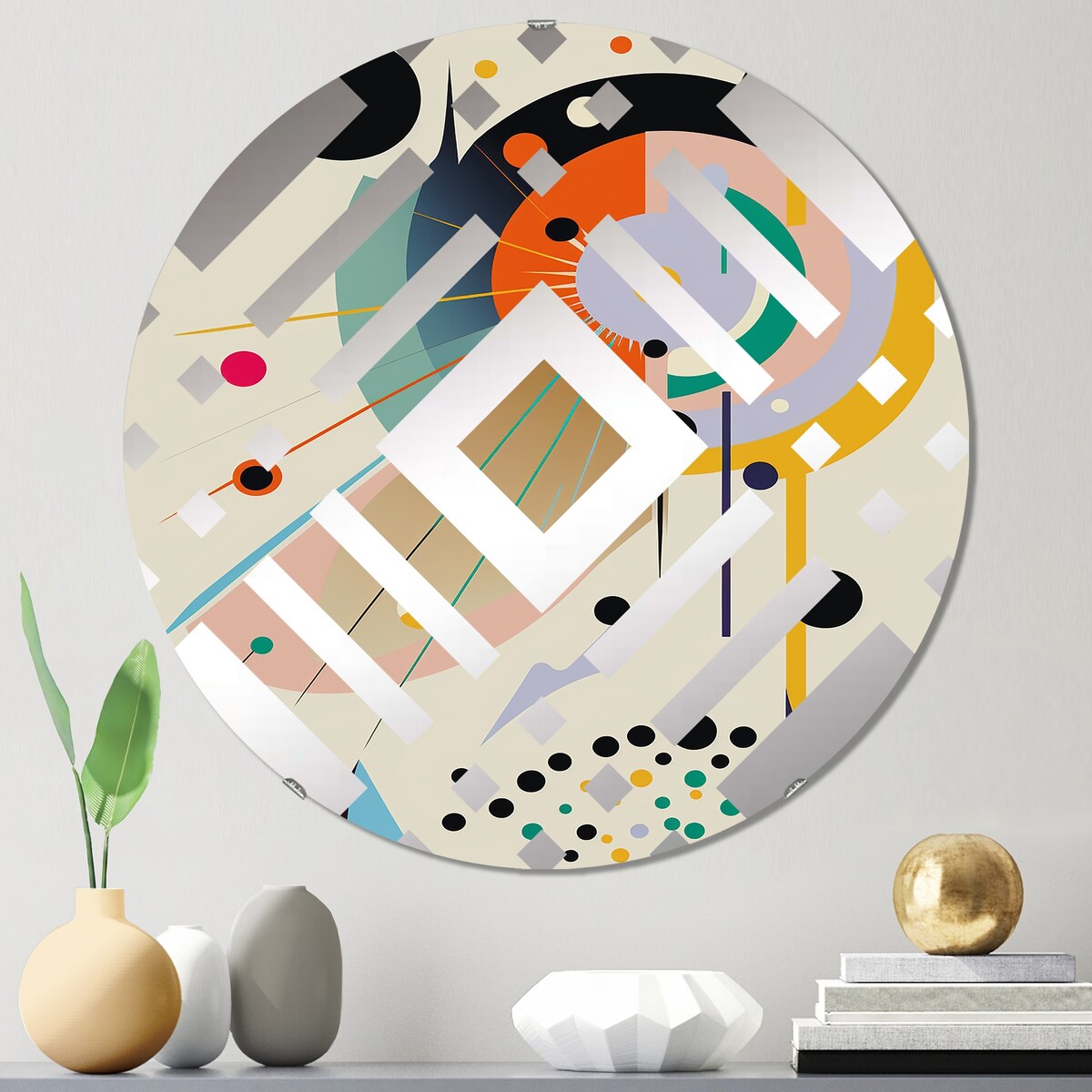 Designart Divine Secrets Retro Abstract Illustration II - Modern Abstract Geometric Diamond Decorative Mirror