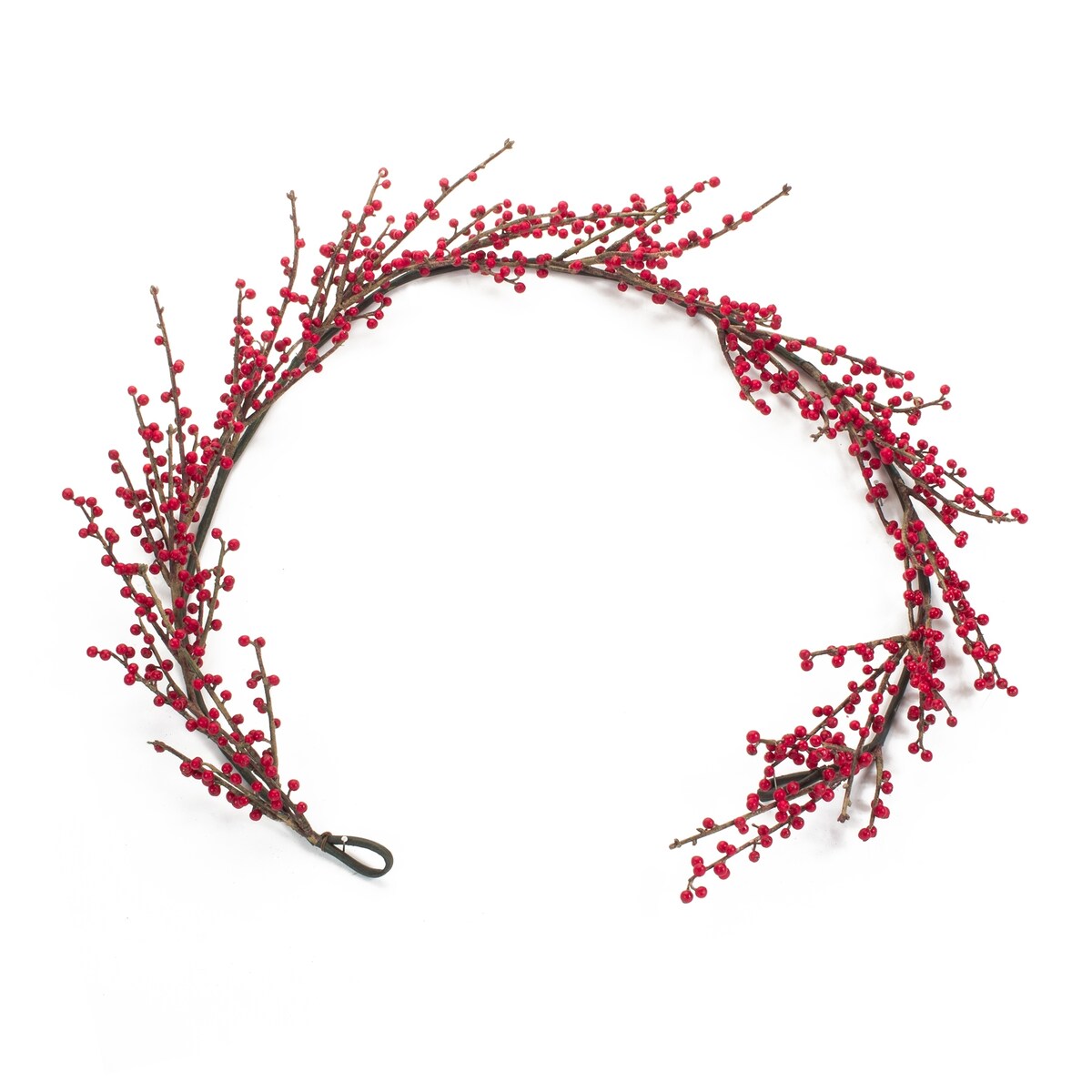 Red Winter Berry Twig Garland (Set of 2) - Red; Brown