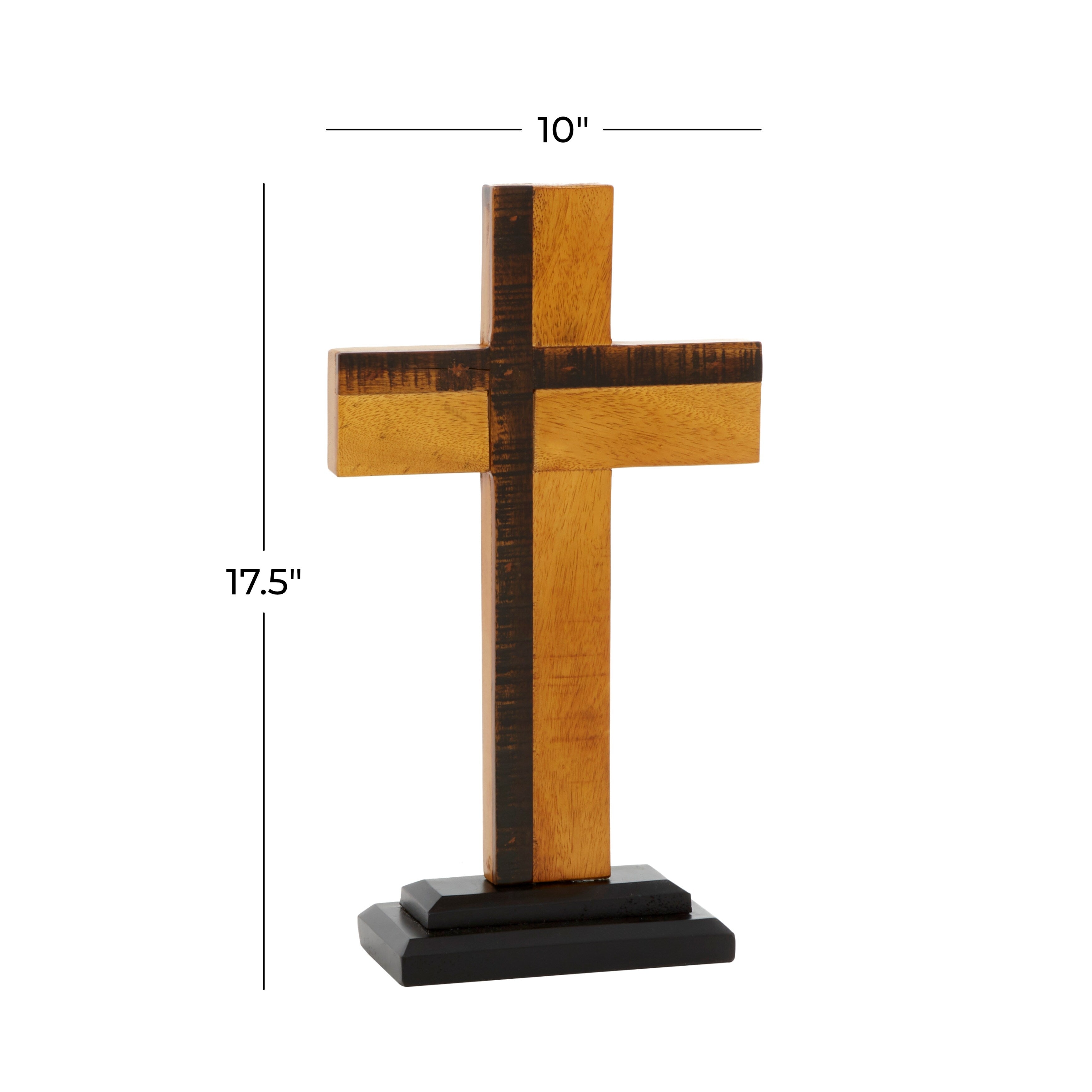 Brown Wood Rustic Wall Decor Cross 16 x 10 - 10 x 4 x 18