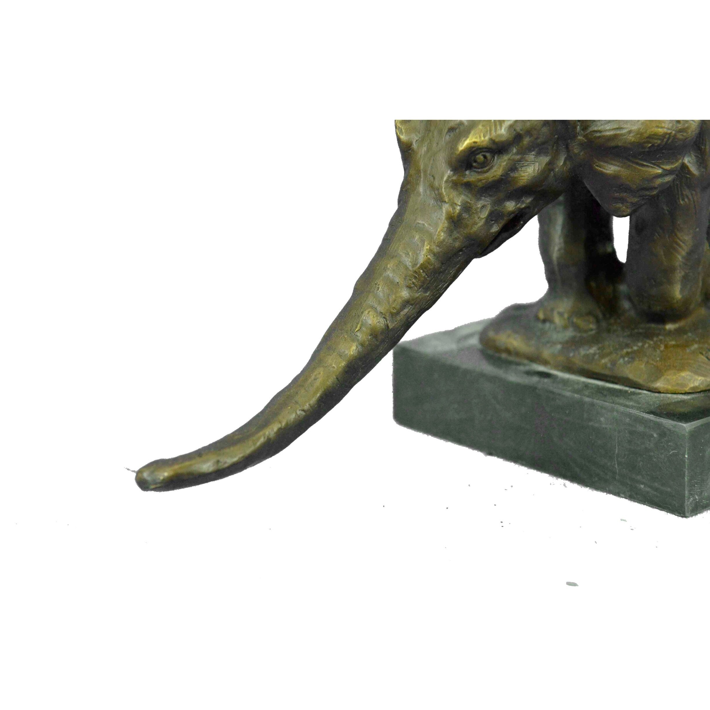 11.5 Inches European Art Bronze Sculpture Proboscidea Elephant King Of Forest Statue