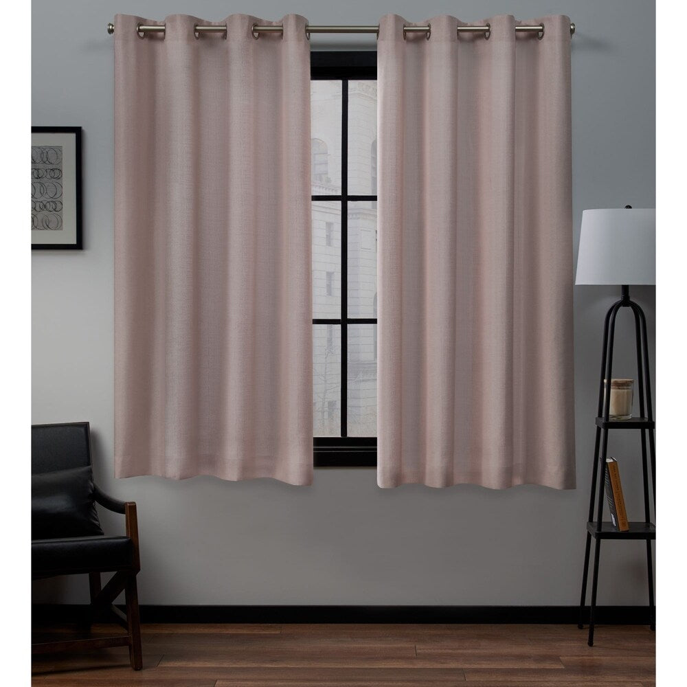 Porch & Den Sugar Creek Loha Grommet Top Linen Curtain Panel Pair