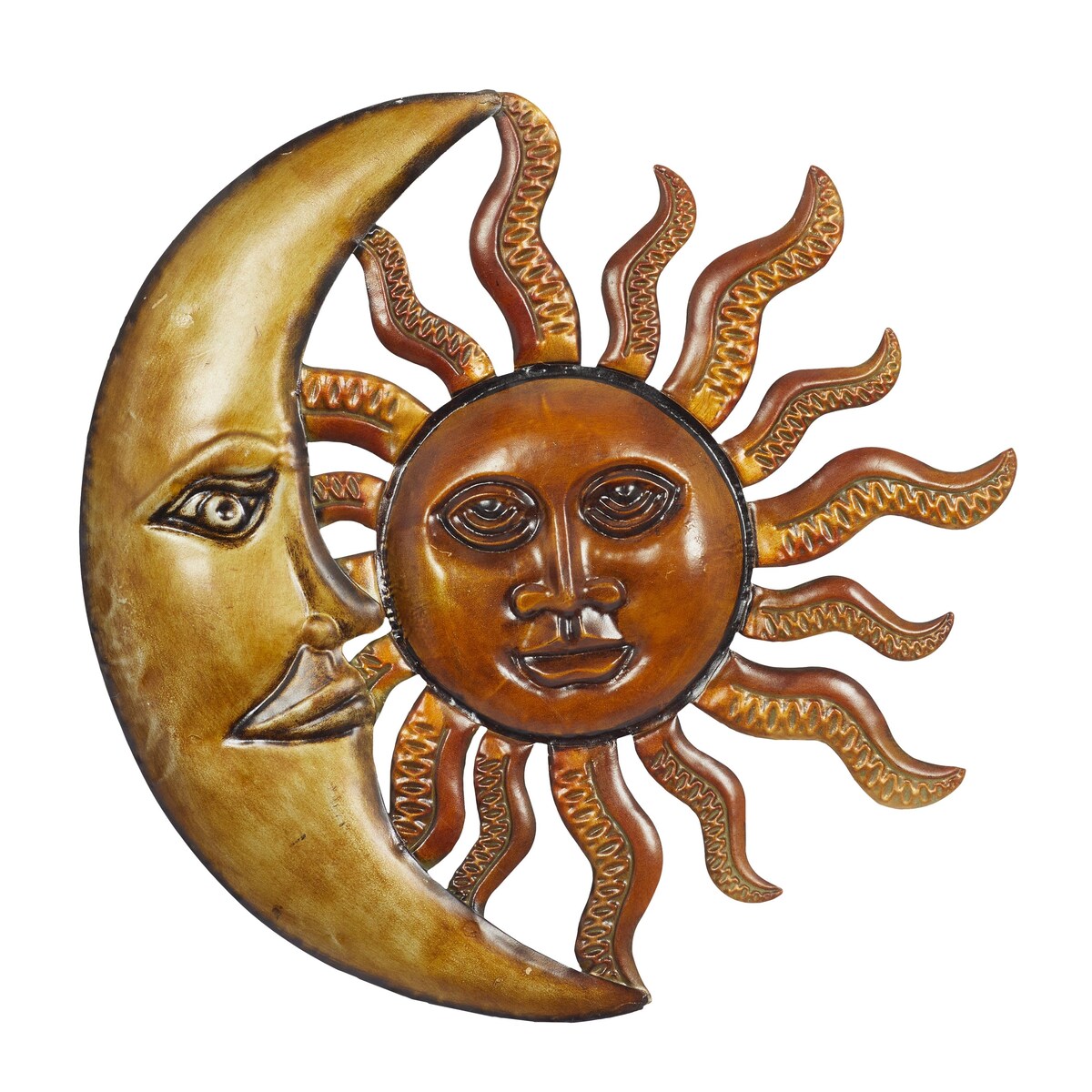 Metal Sun and Moon Indoor Outdoor Home Wall Decor - Red - Roche River Decor