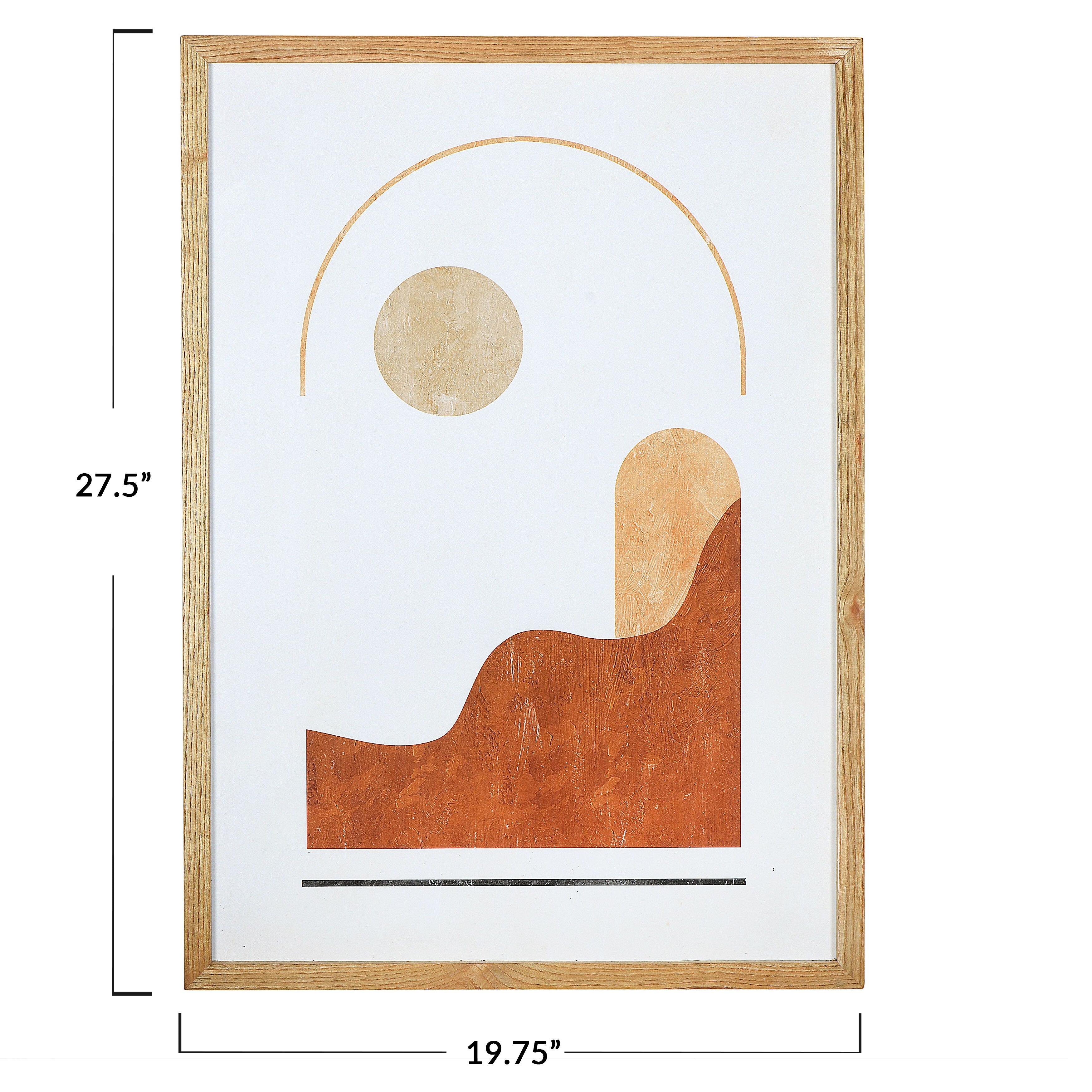 Wood Framed Abstract Wall Art, Set of 2