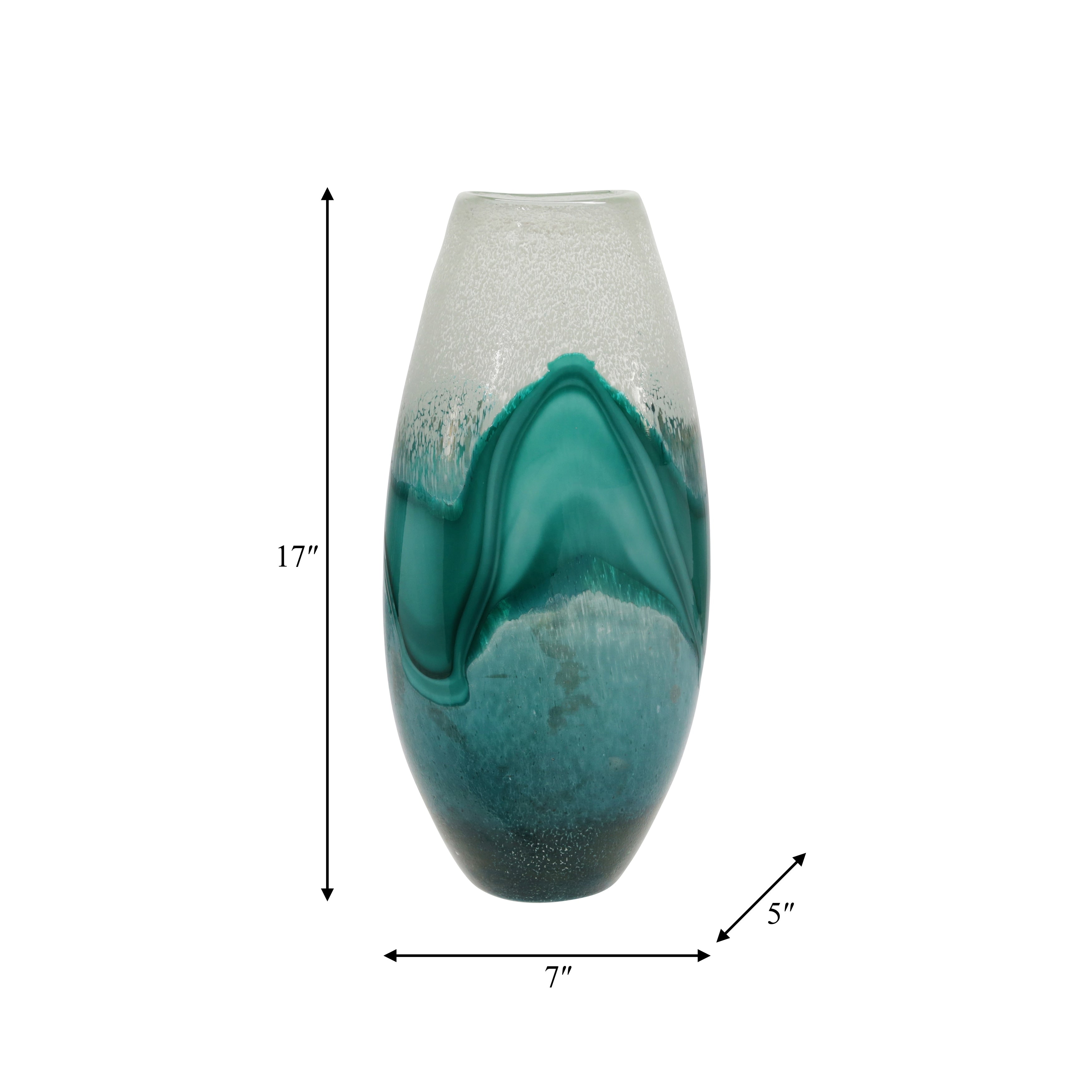 Sagebrook Home Artisan Crafted Coastal Glass Vase