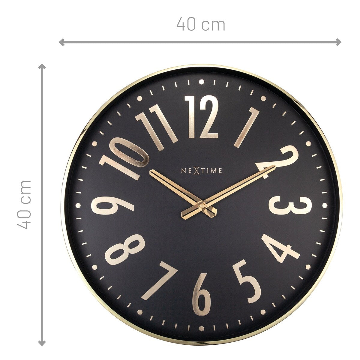 Alchemy 16 Inch Metal Wall Clock with Shiny Numbers