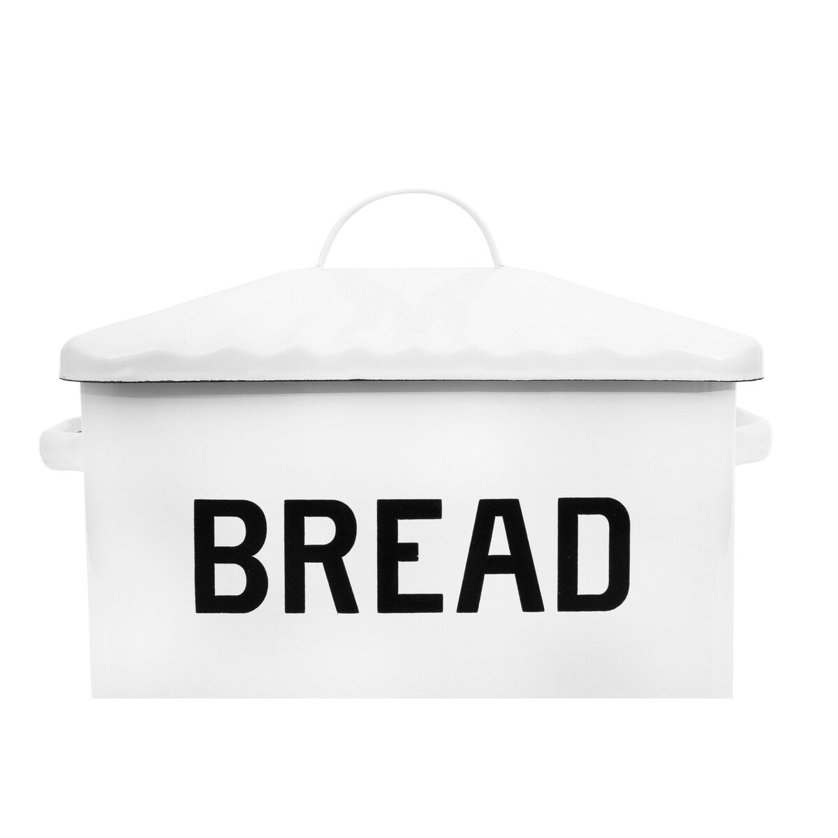 Enameled Metal Bread Box with Bread Message