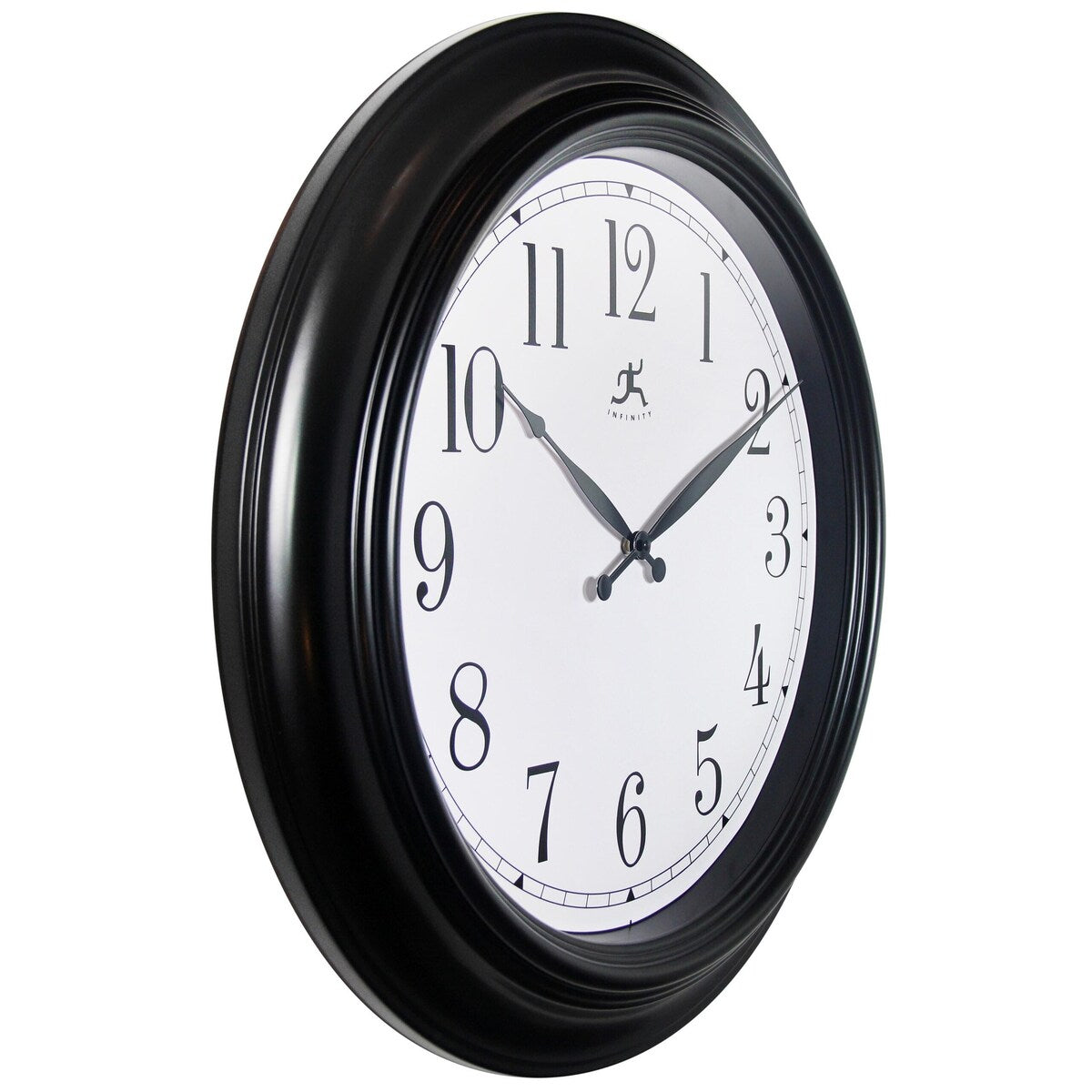 Classic Black Large Wall Clock 24 inch by Infinity Instruments - 24 x 2.36 x 24