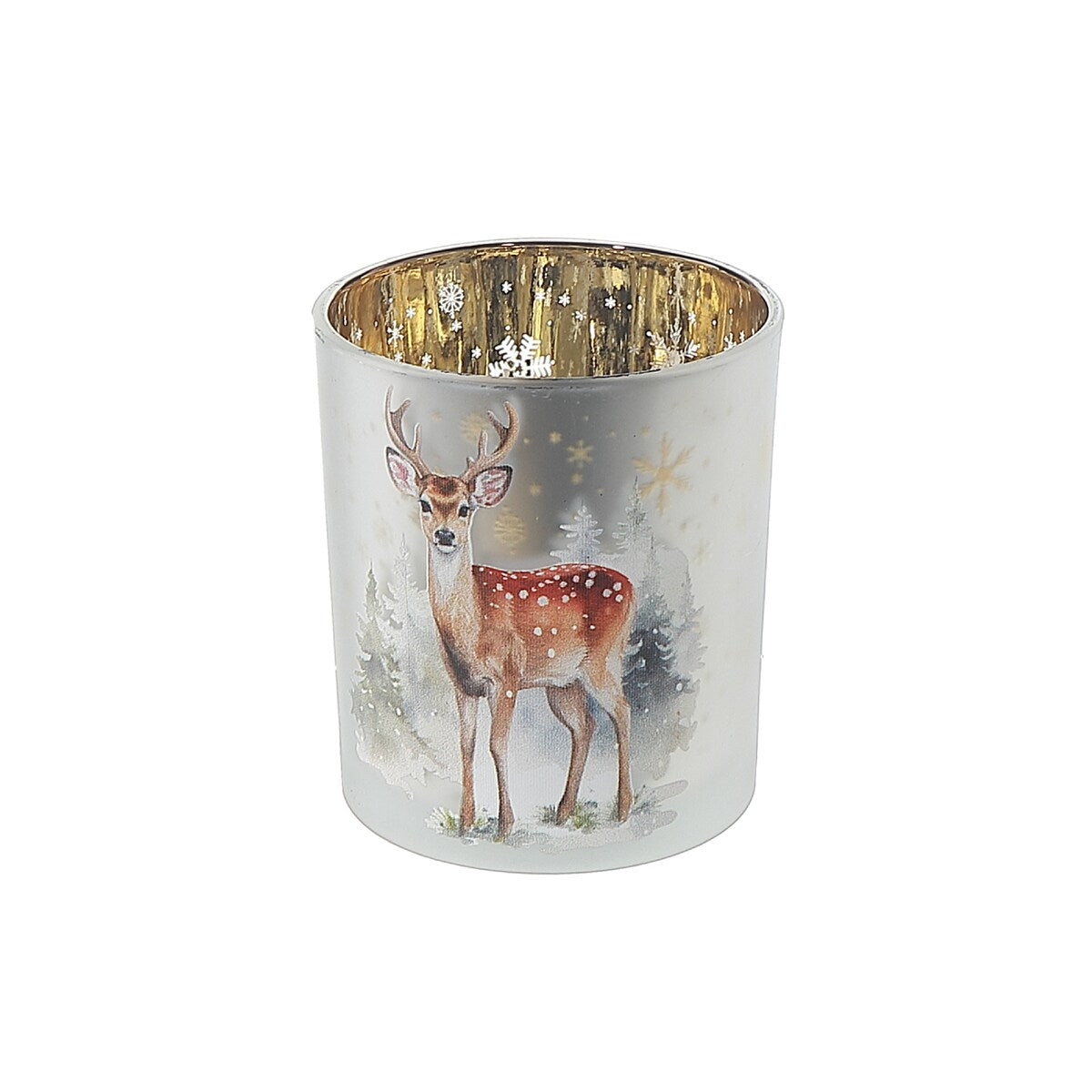 Glass Candleholder Deer Large - Set of 2 - Multi