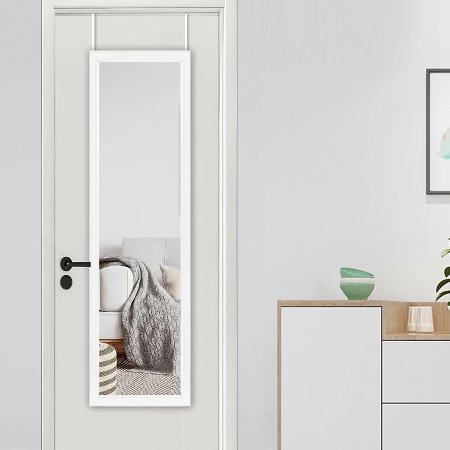 Modern Full-length Rectangular Wall-Mounted Hanging Door Mirror