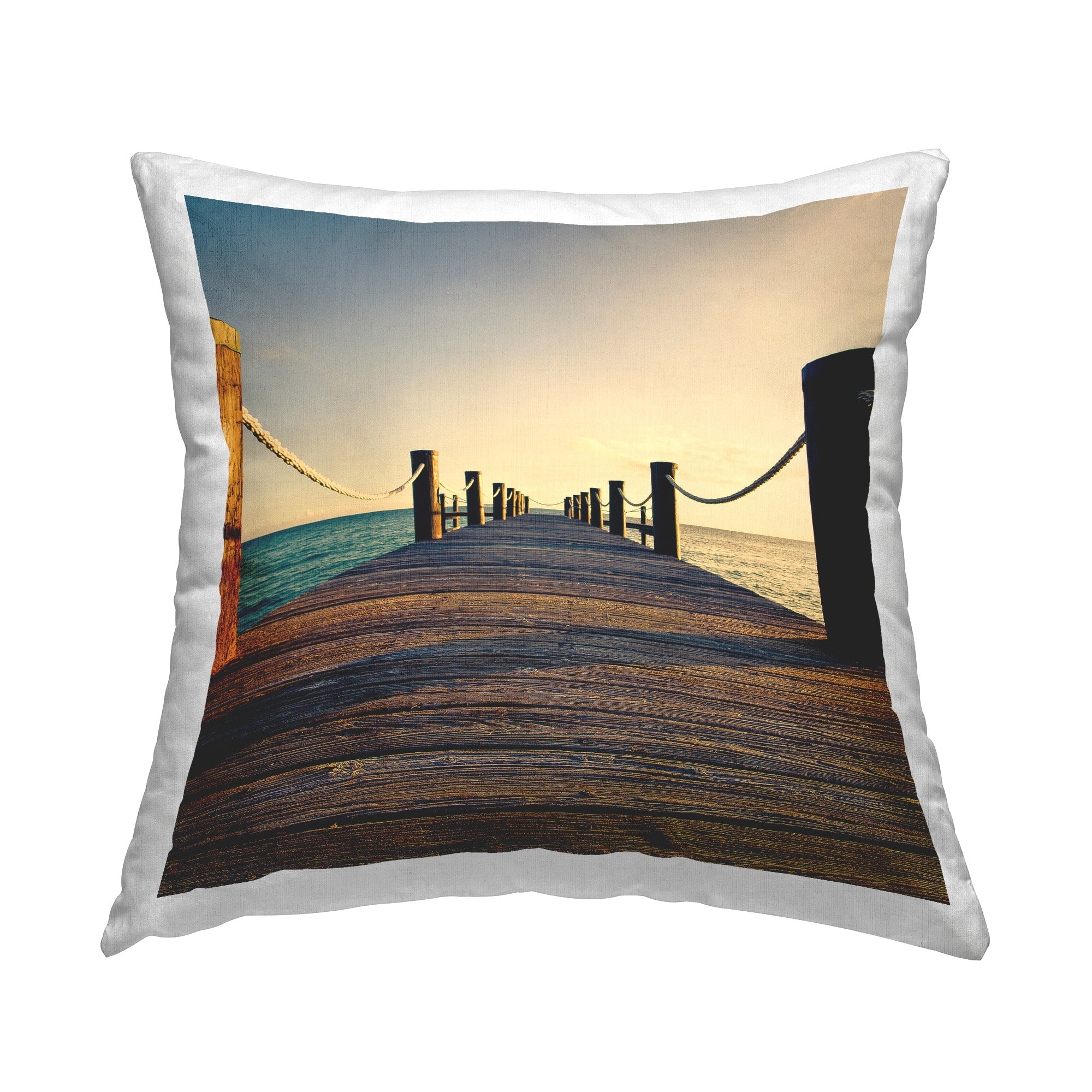 Stupell Coastal Beach Dock Decorative Printed Throw Pillow Design by Susan Bryant