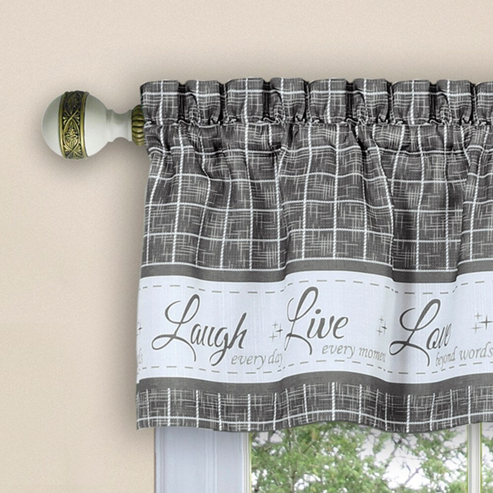 Live, Love, Laugh Window Curtain Tier Pair and Valance Set