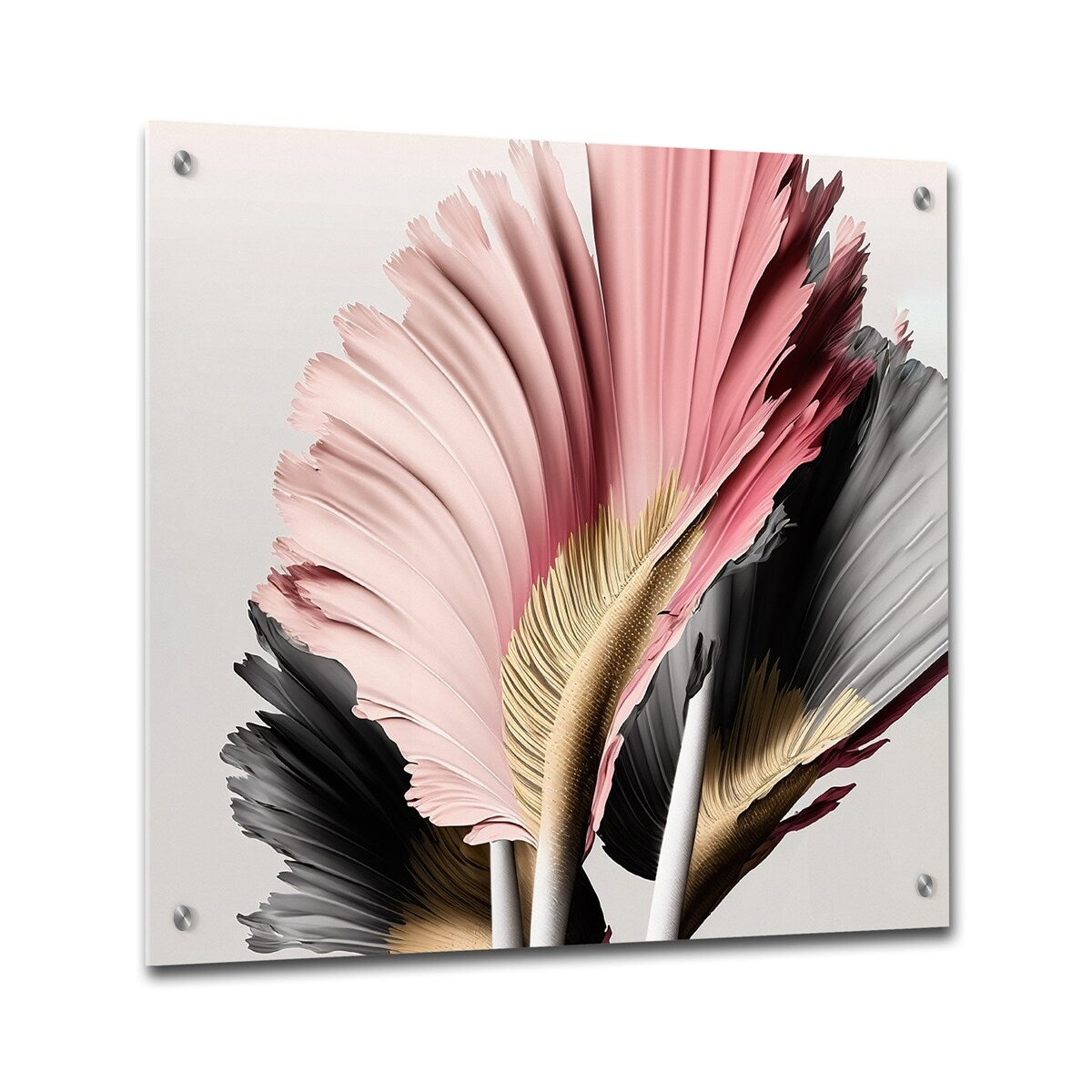 Designart Pink And Grey Gerbera Hyperrealistic Flowers Gerbera Pink - Traditional Acrylic Wall Art For Hallway Decor