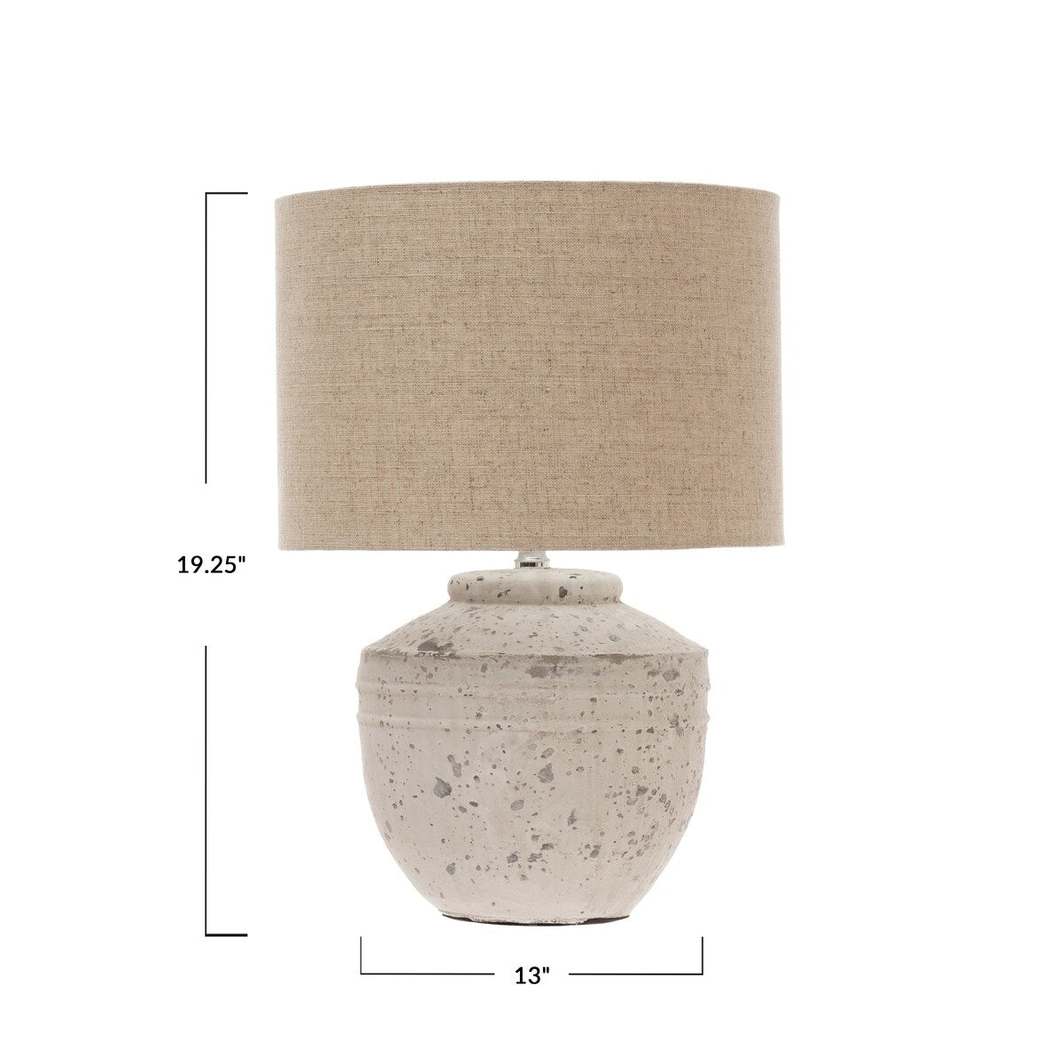 Cement Table Lamp with Linen Shade