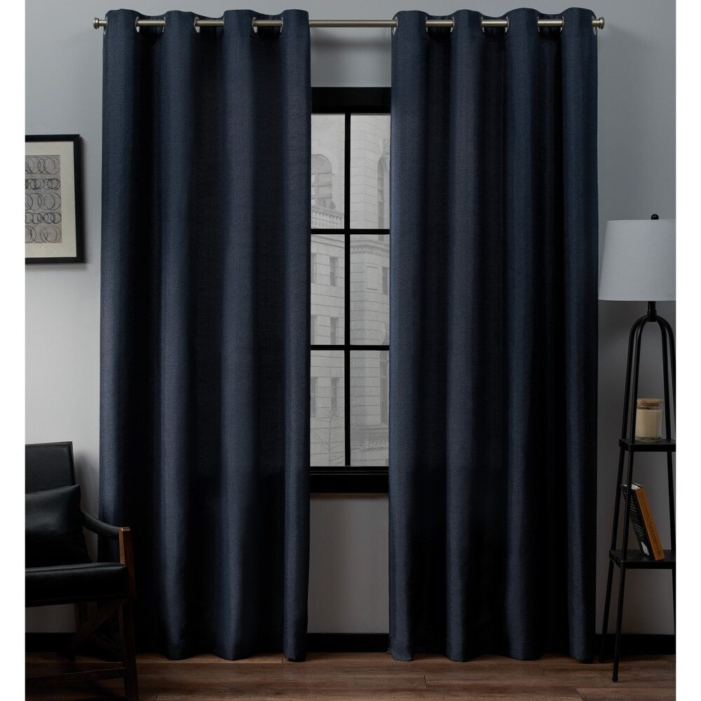 Porch & Den Sugar Creek Loha Grommet Top Linen Curtain Panel Pair