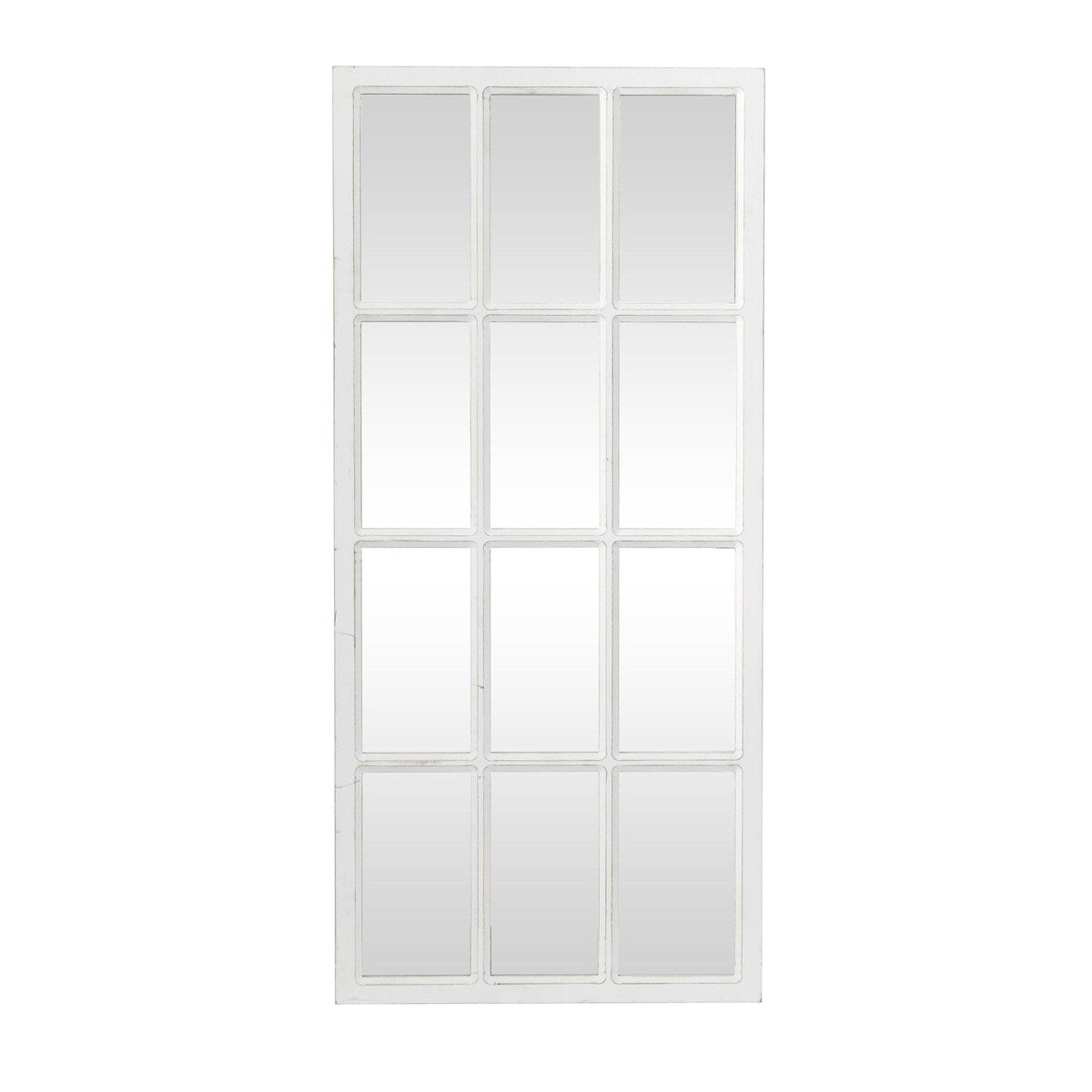 Wood Window Pane Inspired Room Wall Mirror - White - Roche River Decor