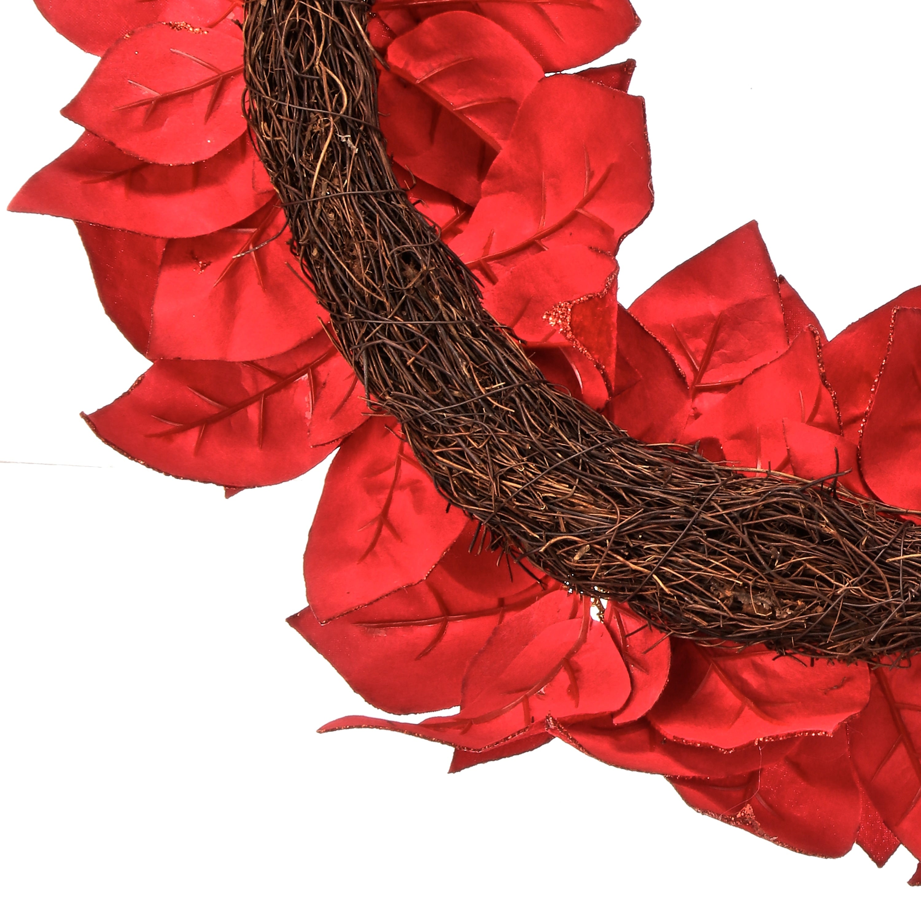 24 Glitter Poinsettia Wreath - 24