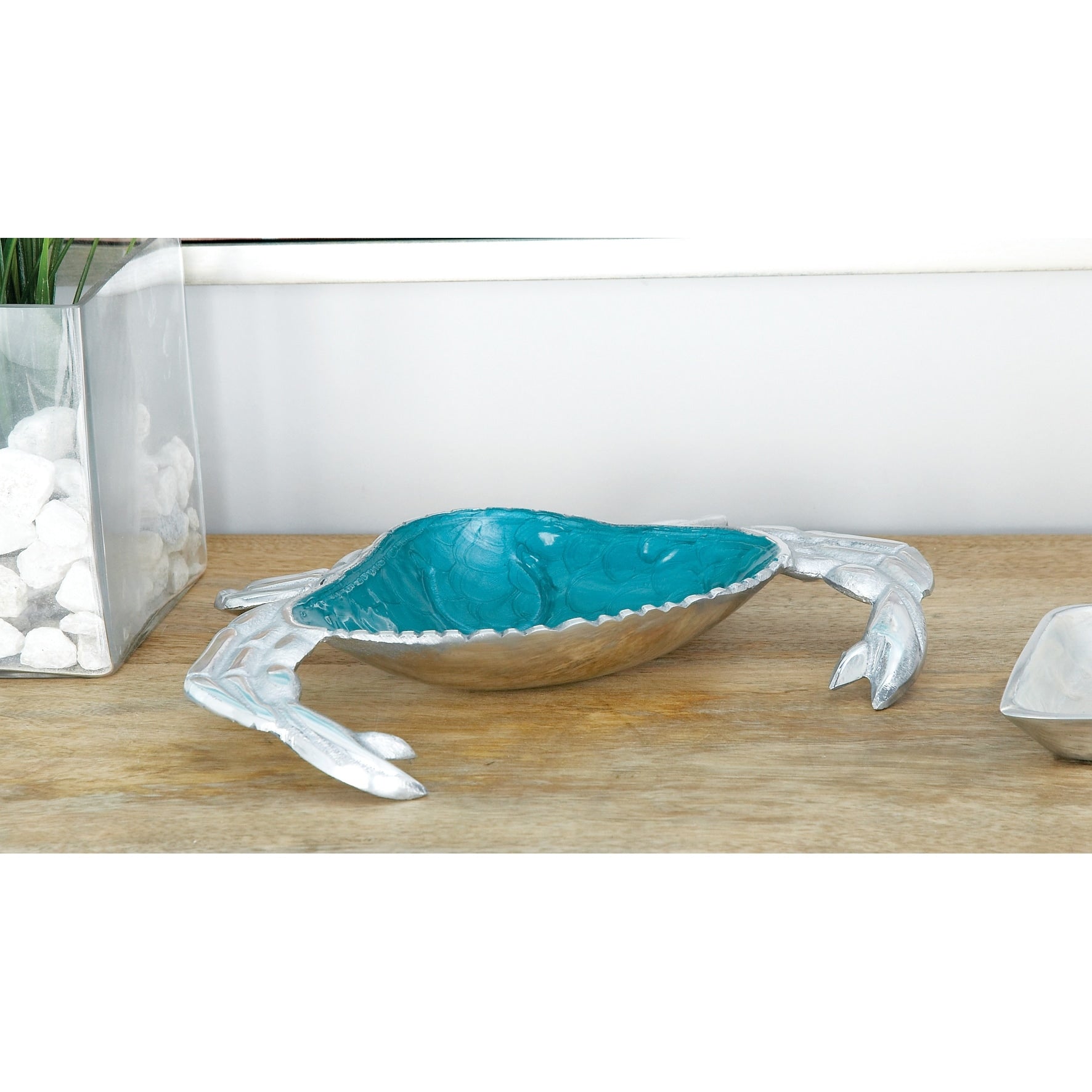 Multi Colored Aluminum Metal Crab Serving Bowl with Enamel Interior (Set of 3)