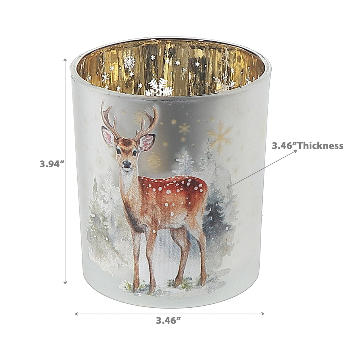 Glass Candleholder Deer Large - Set of 2 - Multi