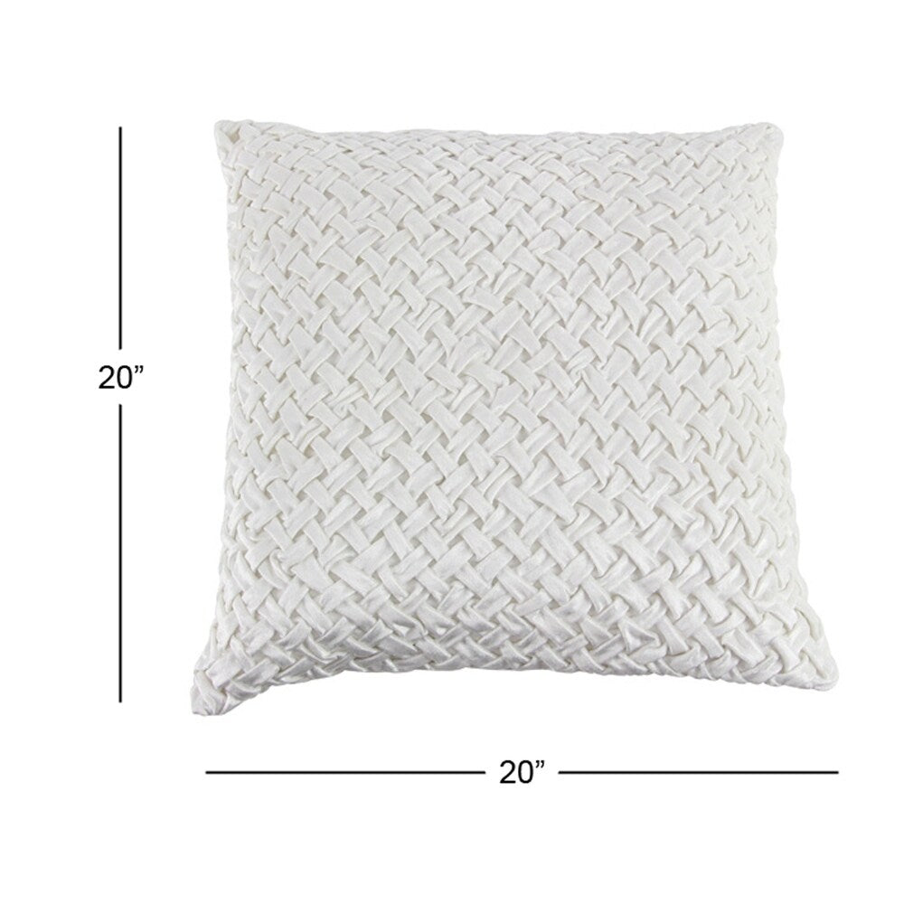 Modern 20 x 20 Inch Square White Smocking Work Pillow