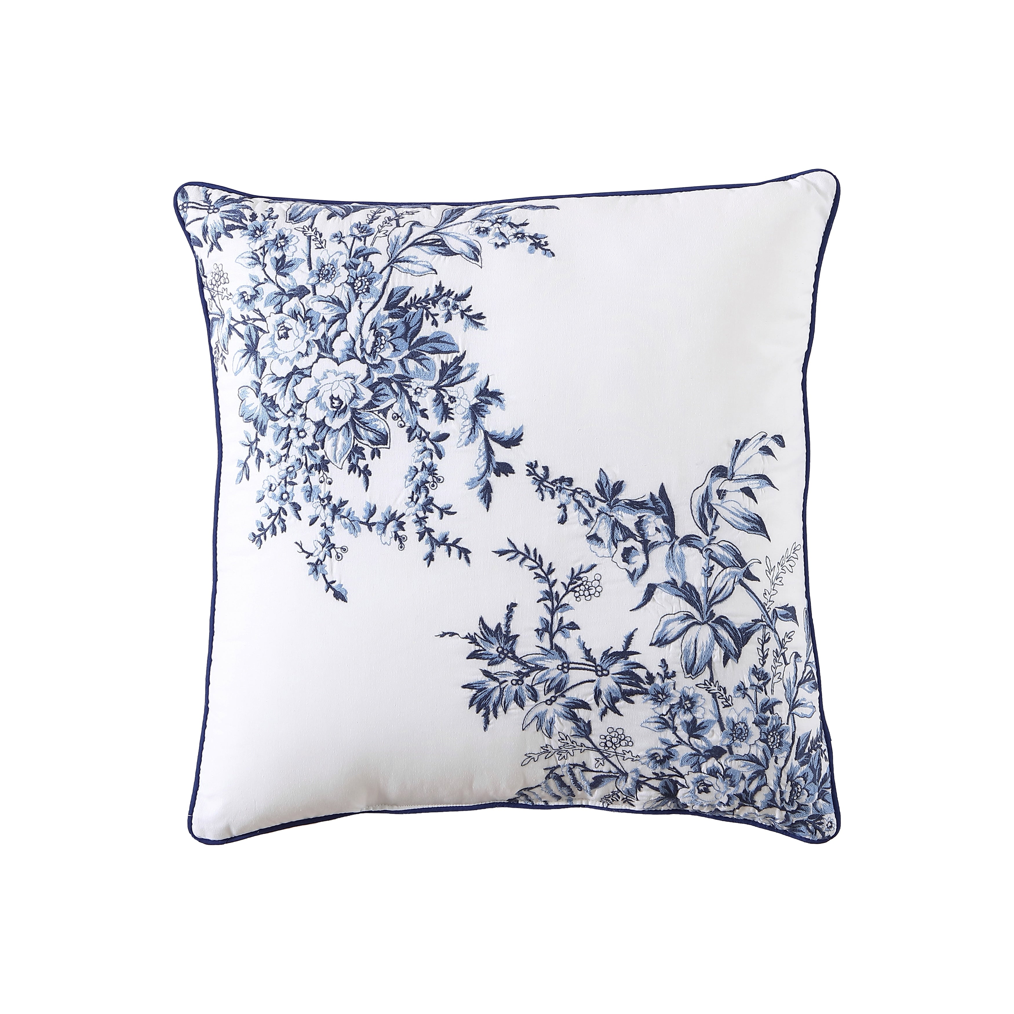 Laura Ashley Bedford Embroidered Cotton Throw Pillows