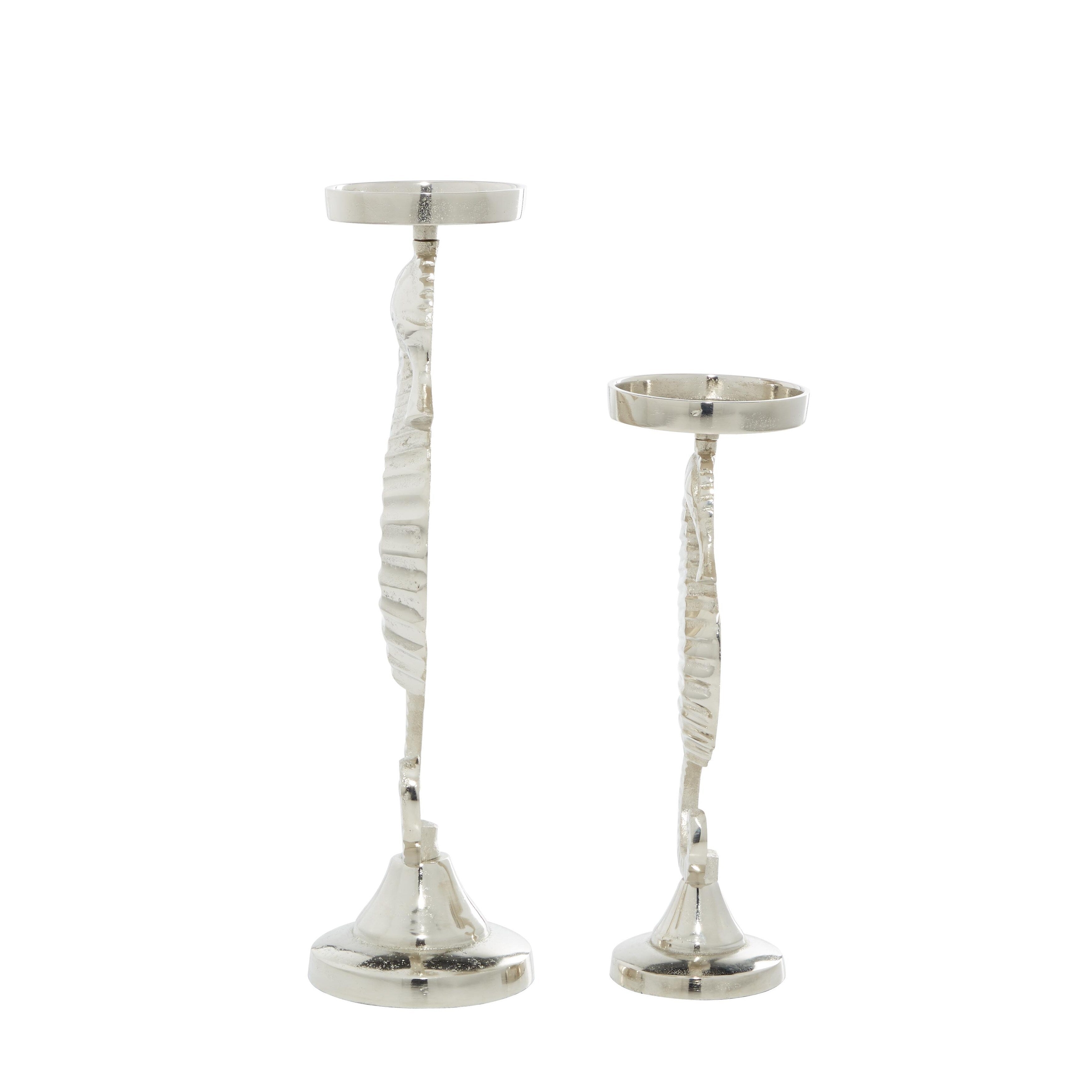 Silver or Gold Aluminum Metal Decorative Candle Holder (Set of 2)