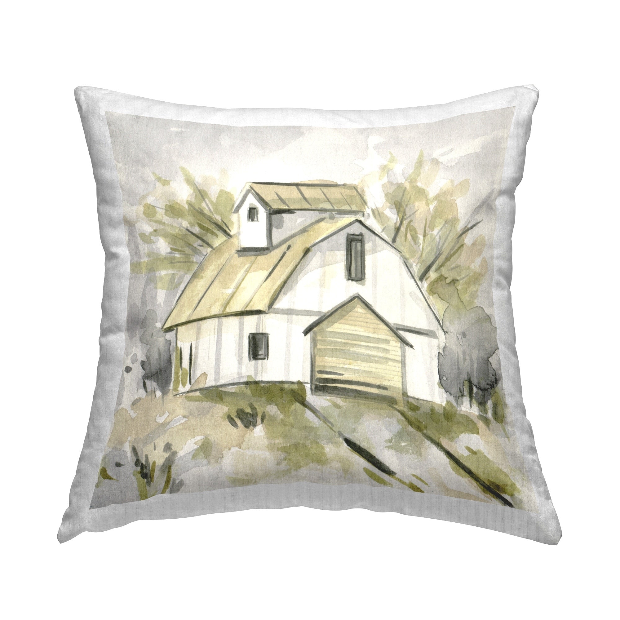 Stupell Soft Neutral Barn Decorative Printed Throw Pillow Design by Melissa Wang