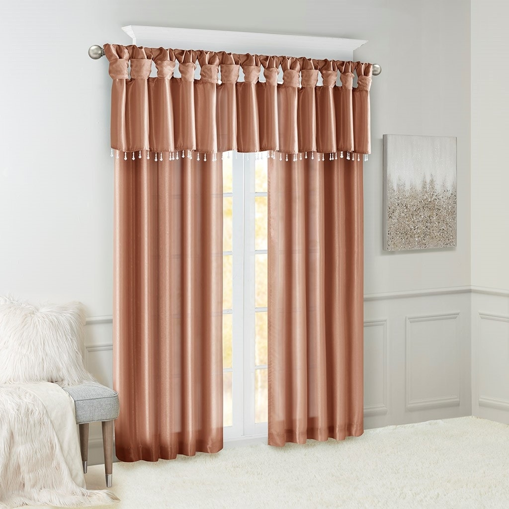 Twist Tab Lined Window Curtain Panel