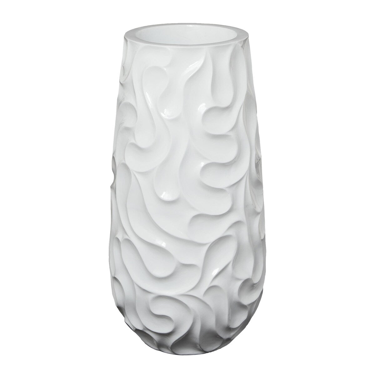 Resin Wave Inspired Textured Decorative Vase - White or Black - Roche River Decor