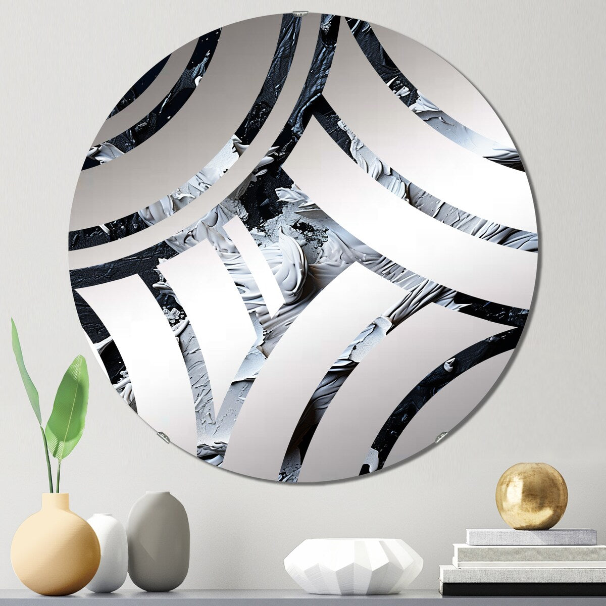 Designart Abstract River Of Euphoria - Modern Abstract Painting Centre Wave Decorative Mirror