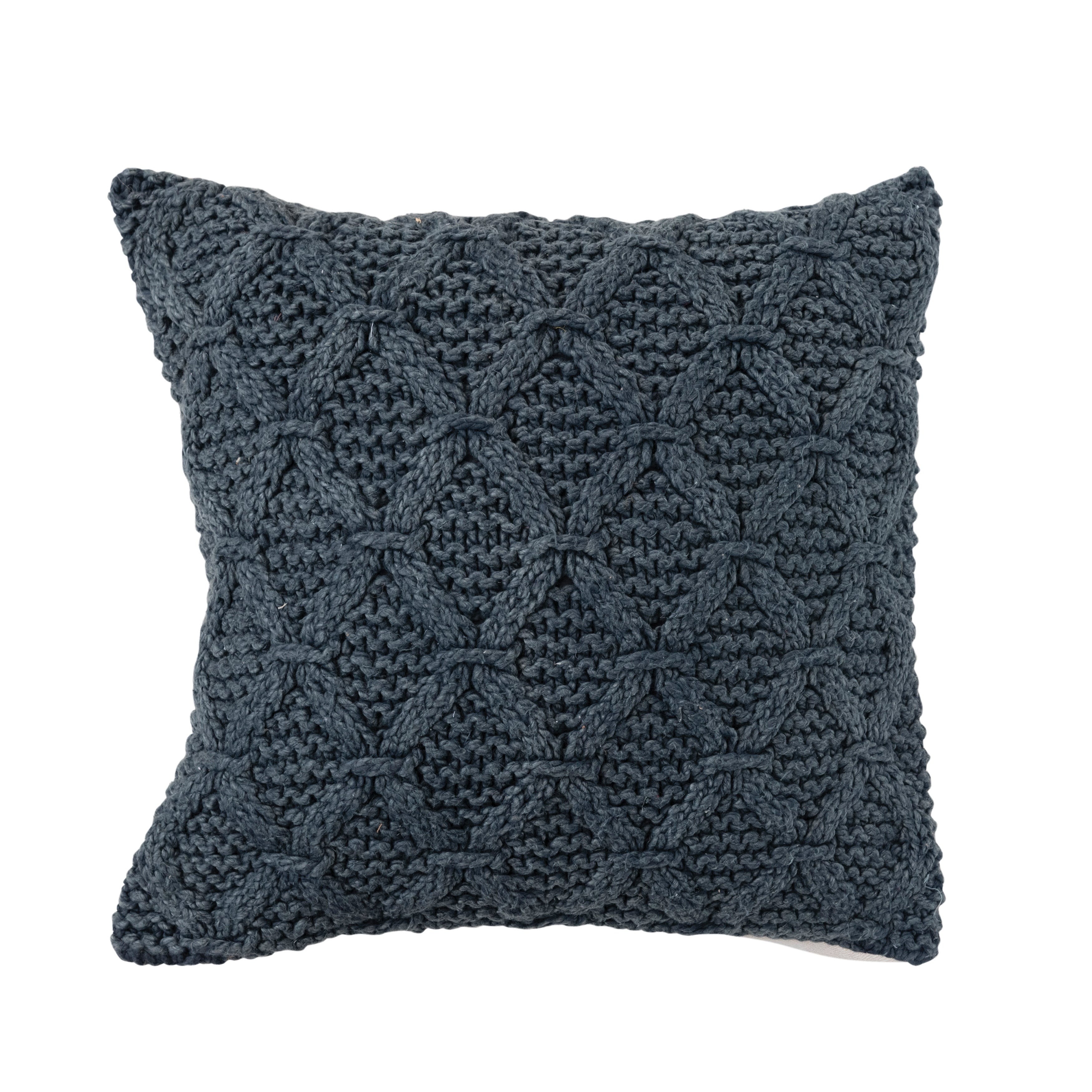 Knitted Punch Hook Throw Pillow Cover