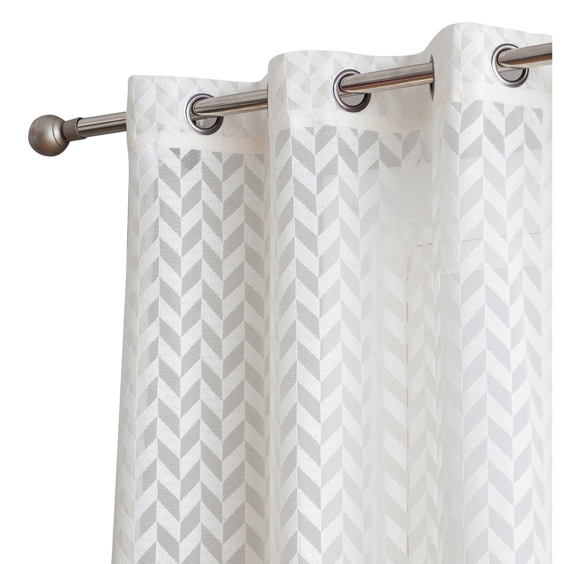 HLC.me Herringbone Lace Thick Semi Sheer Premium Grommet Top Window Curtain Panels Kids Room & Bedroom - Set of 2 Panels