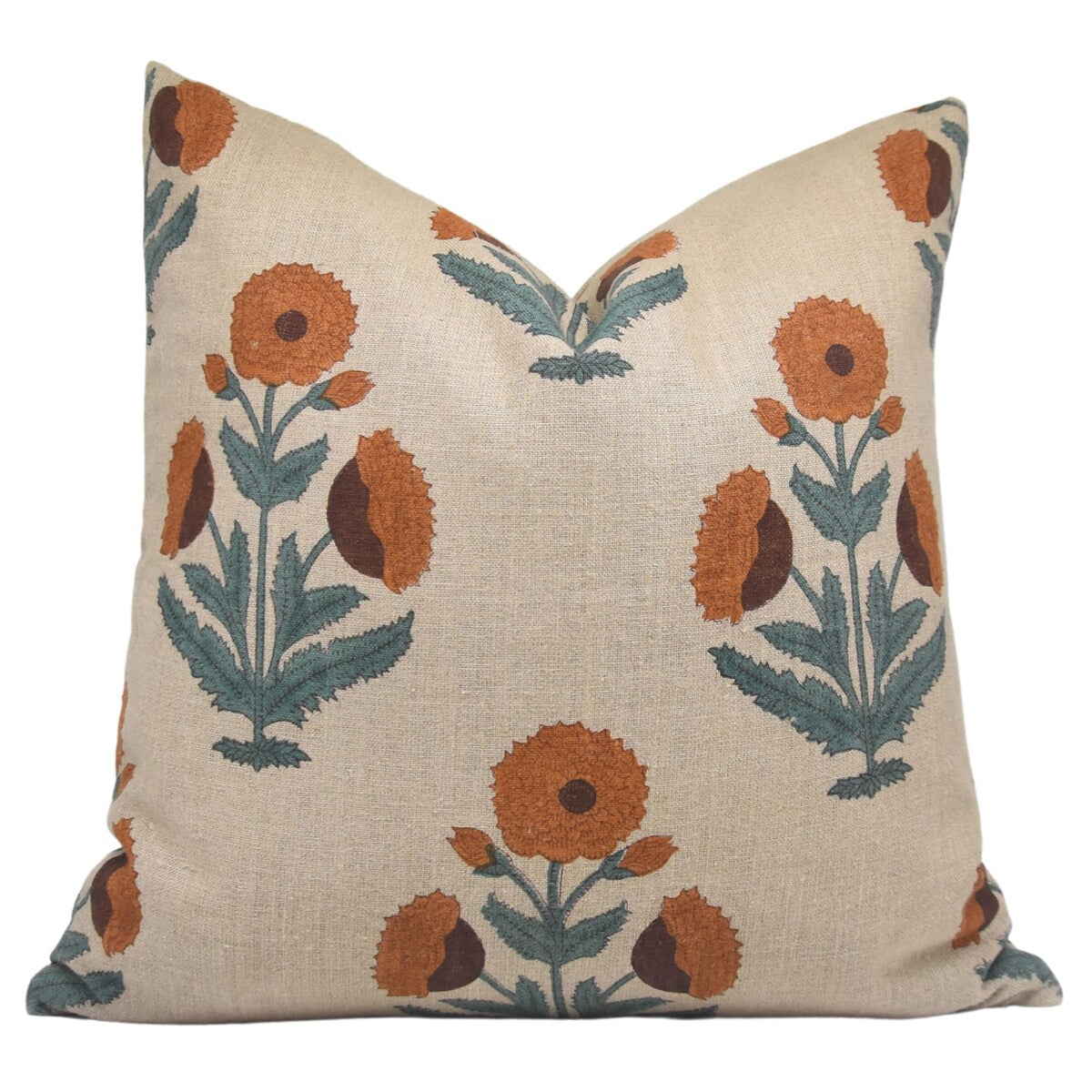 Fabdivine Linen Square Block print pillow Cover