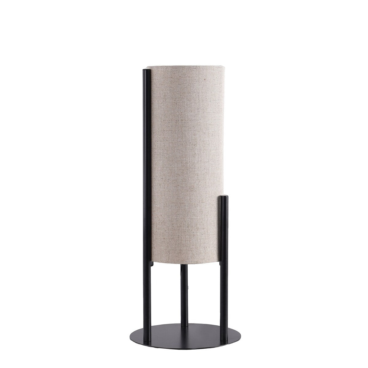 22 In. H Modern Upright Beige Linen Drum Accent Table Lamp