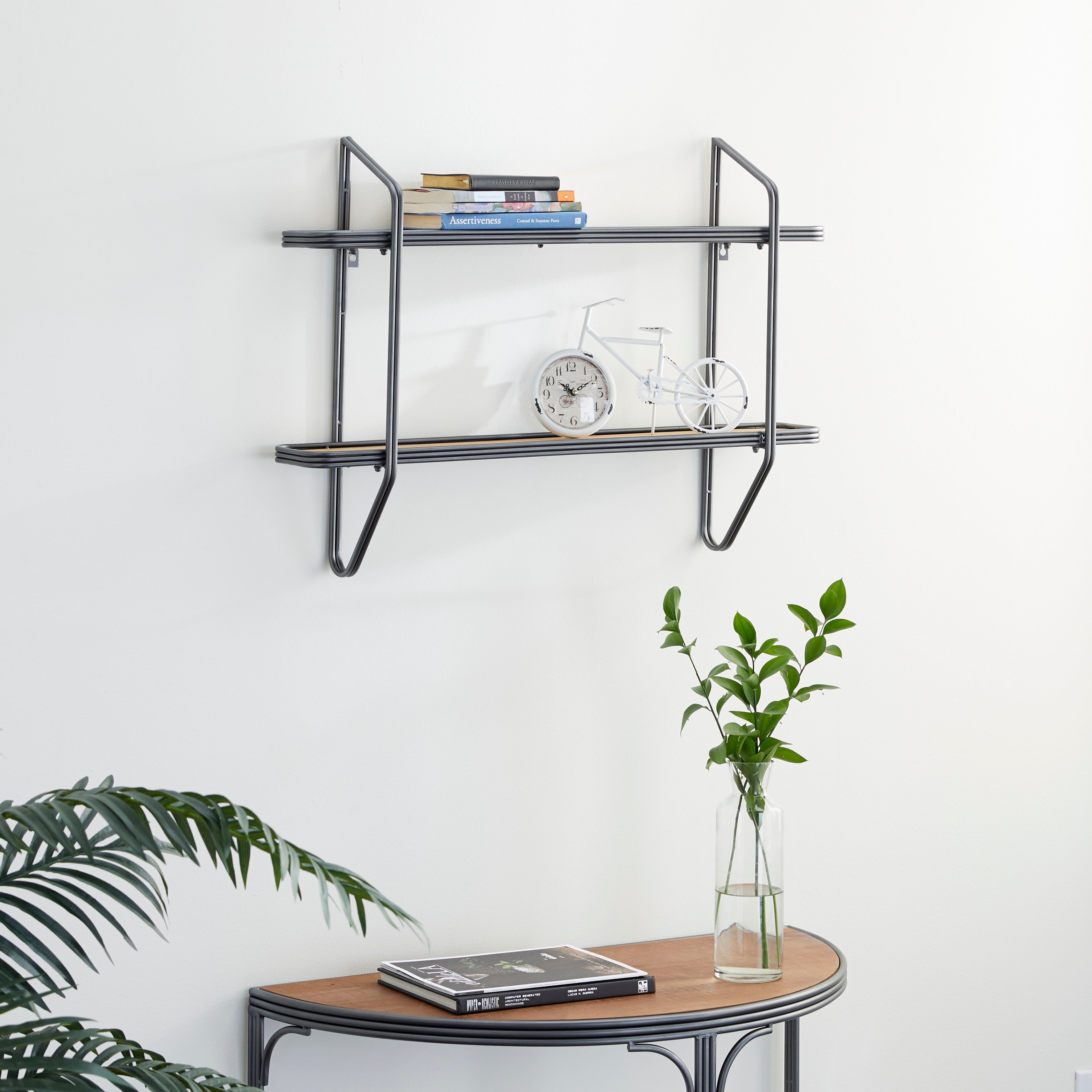 Black Metal Industrial Wall Shelf 23 x 32 x 6 - 32 x 6 x 23