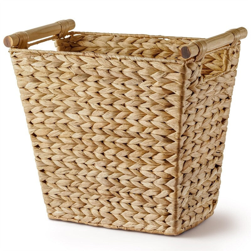 Wicker Waste Basket - 13 x 7.5 x 12.25