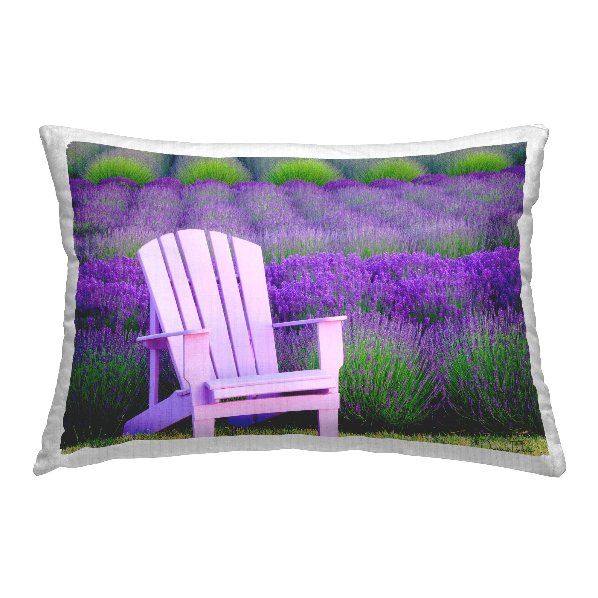 Stupell Chair & Lavender Field Decorative Printed Throw Pillow Design by Dennis Frates