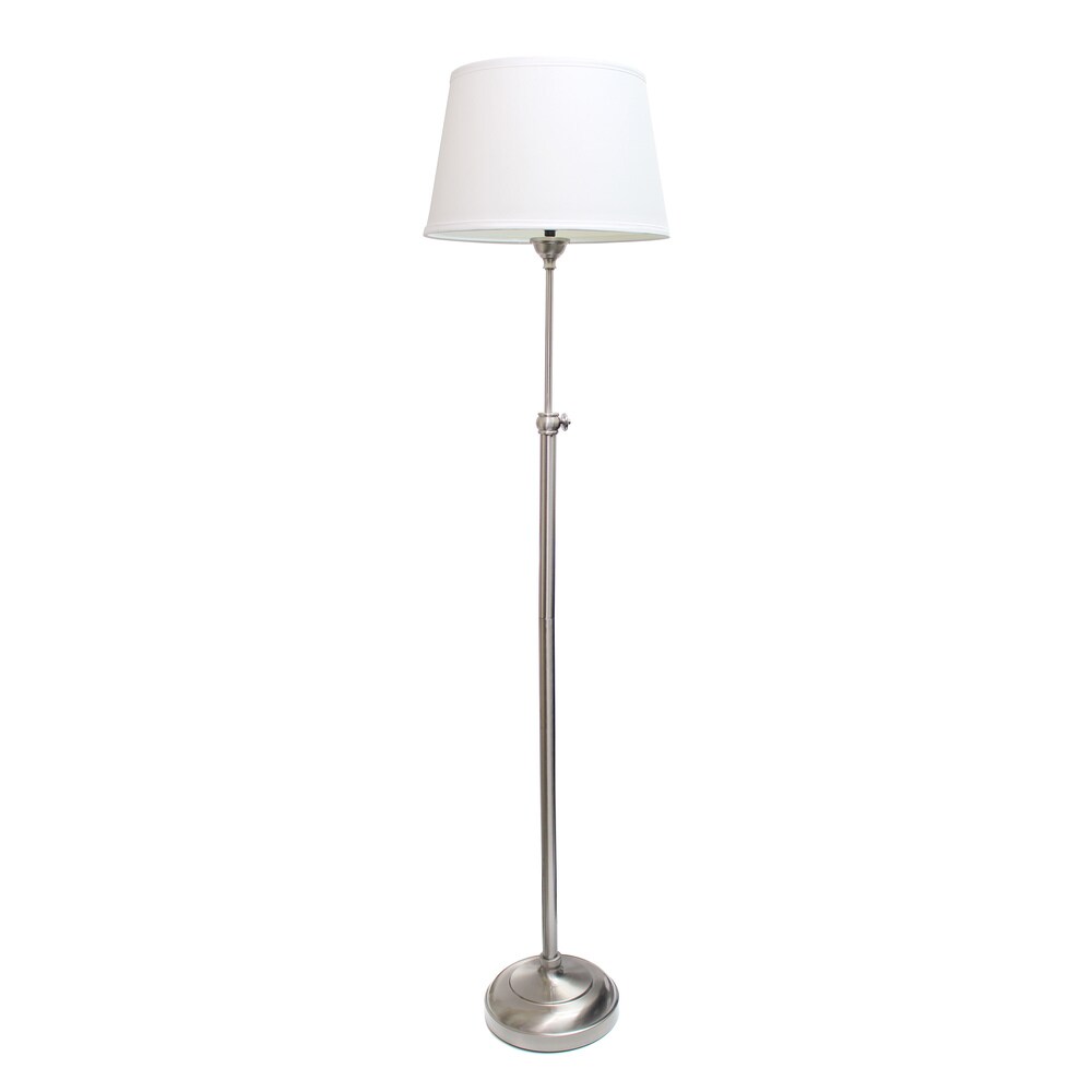 Elegant Designs Brushed Nickel Adjustable 3-Pack Lamp Set (2 Table Lamps, 1 Floor Lamp)