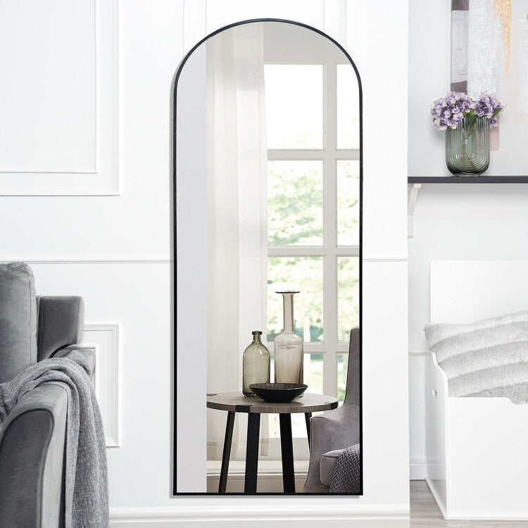 Mabel Arched Aluminum Mirror Full Length Mirror Free Standing Leaning/ Mirror Aluminum Frame for Modern Living 71x 31