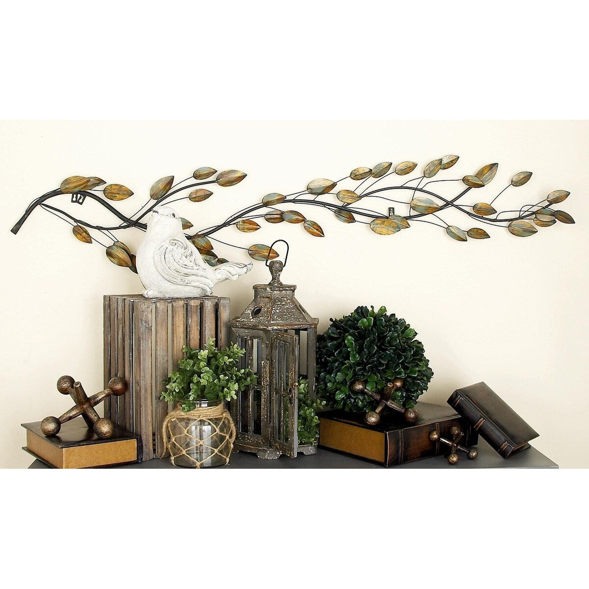 Metal Leaf Home Wall Decor - Brown - Roche River Decor