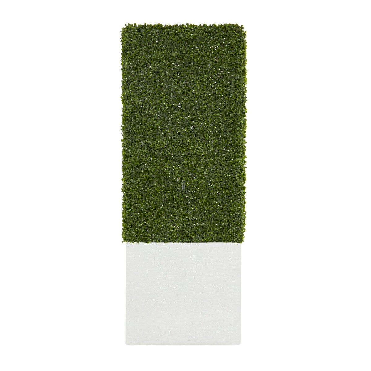 Faux Foliage Boxwood Hedge Tall Topiary with Realistic Leaves and Black or White Planter Box - Green - Roche River Decor