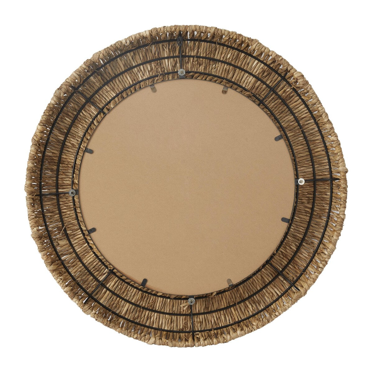 Rattan Coiled Weaved Frame Room Wall Mirror - Brown - Roche River Decor