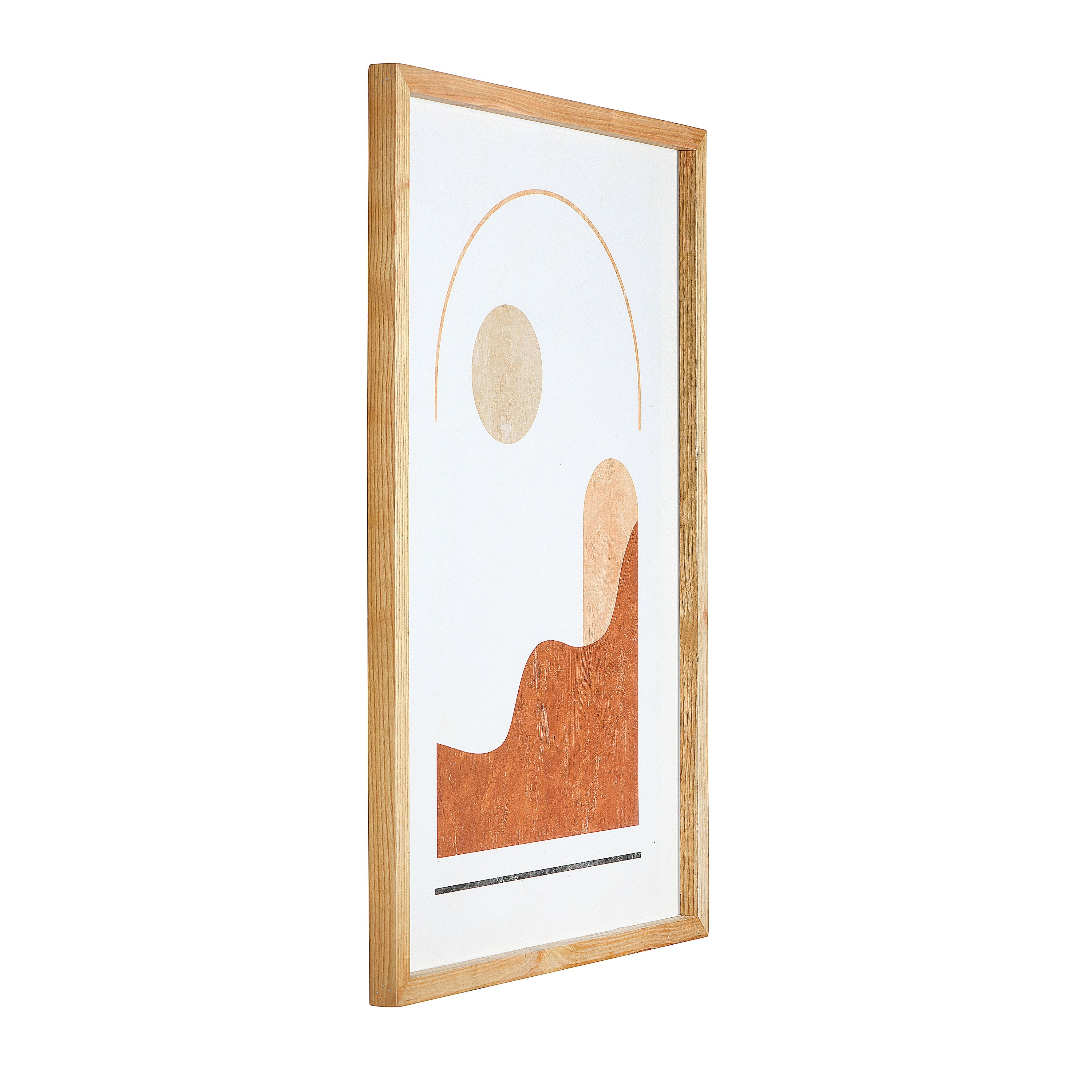 Wood Framed Abstract Wall Art, Set of 2