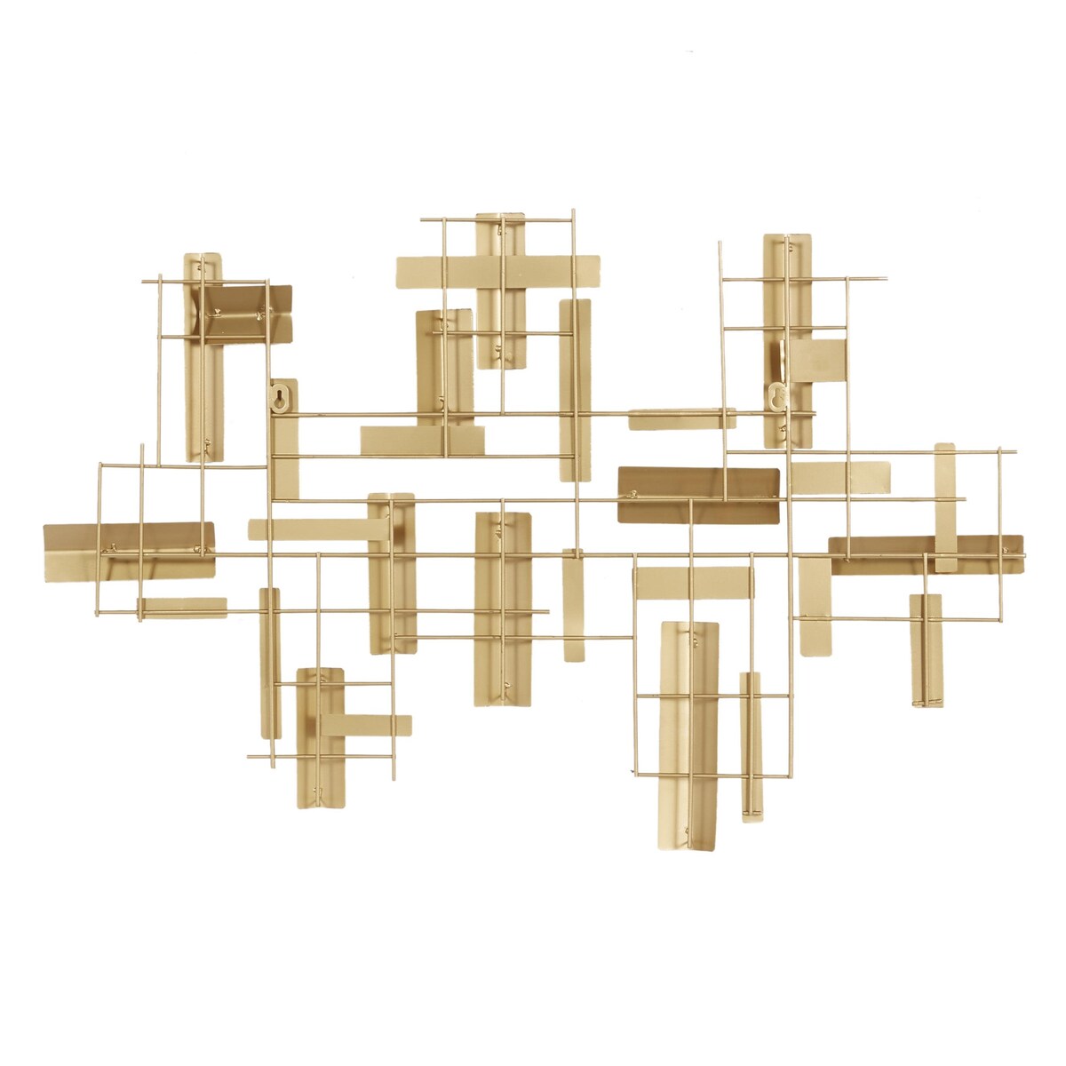 Metal Geometric 3D Stripe Home Wall Decor - Gold - CosmoLiving by Cosmopolitan