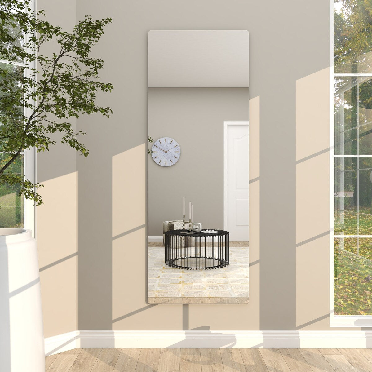 Metal Room Wall Mirror - Silver - CosmoLiving by Cosmopolitan